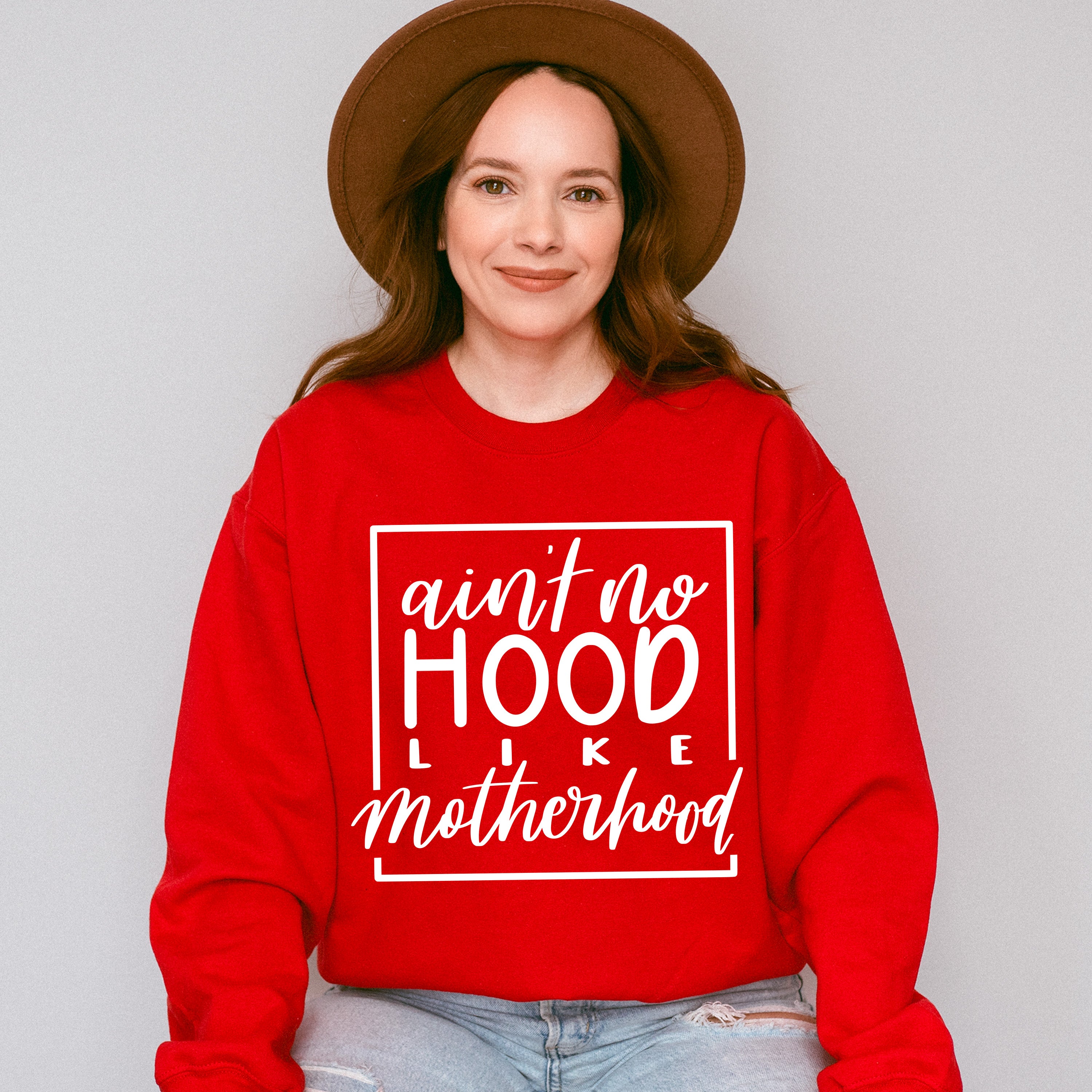 No Hood Like Motherhood Mother's Day Unisex Crewneck T-Shirt Sweatshirt Hoodie