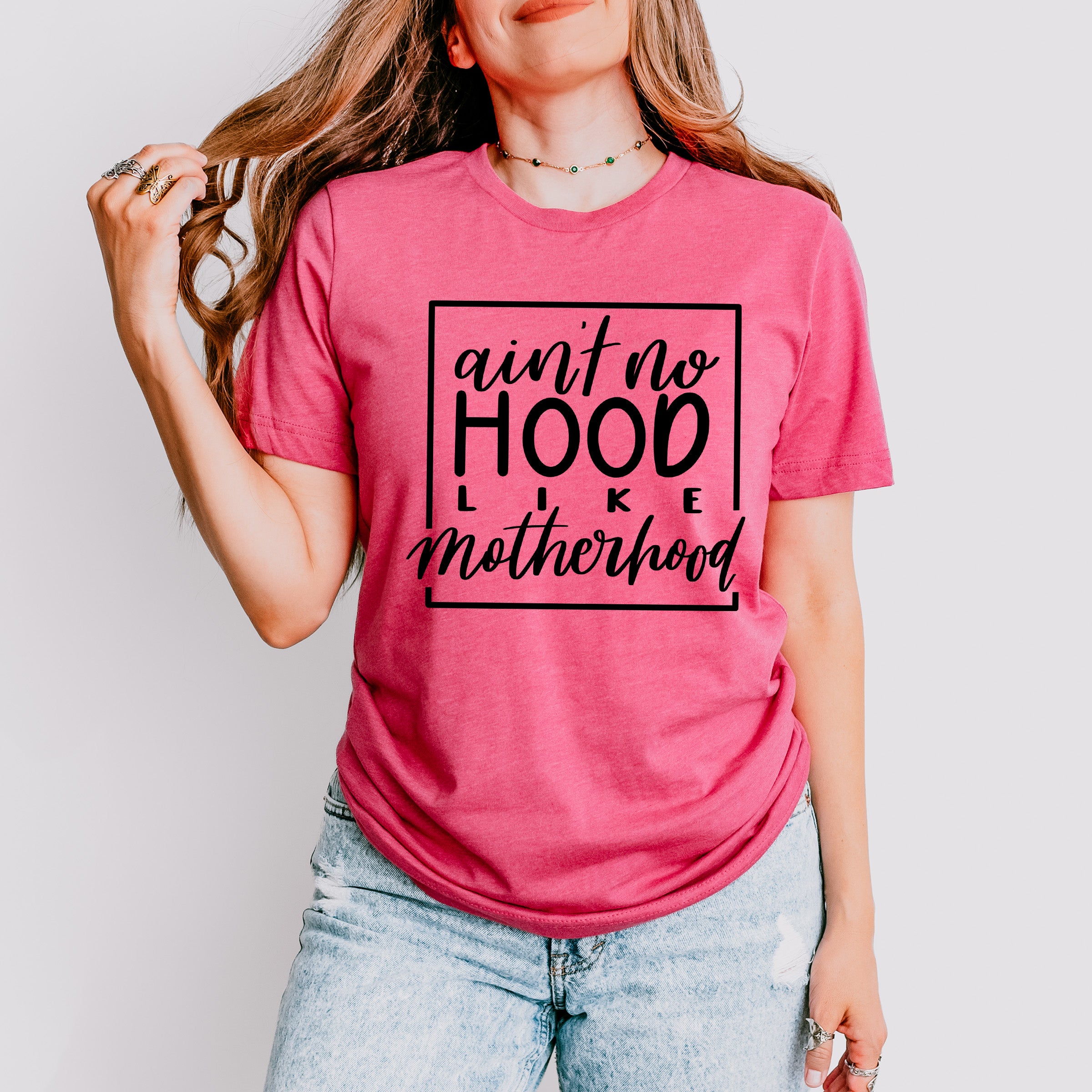 No Hood Like Motherhood Mother's Day Unisex Crewneck T-Shirt Sweatshirt Hoodie