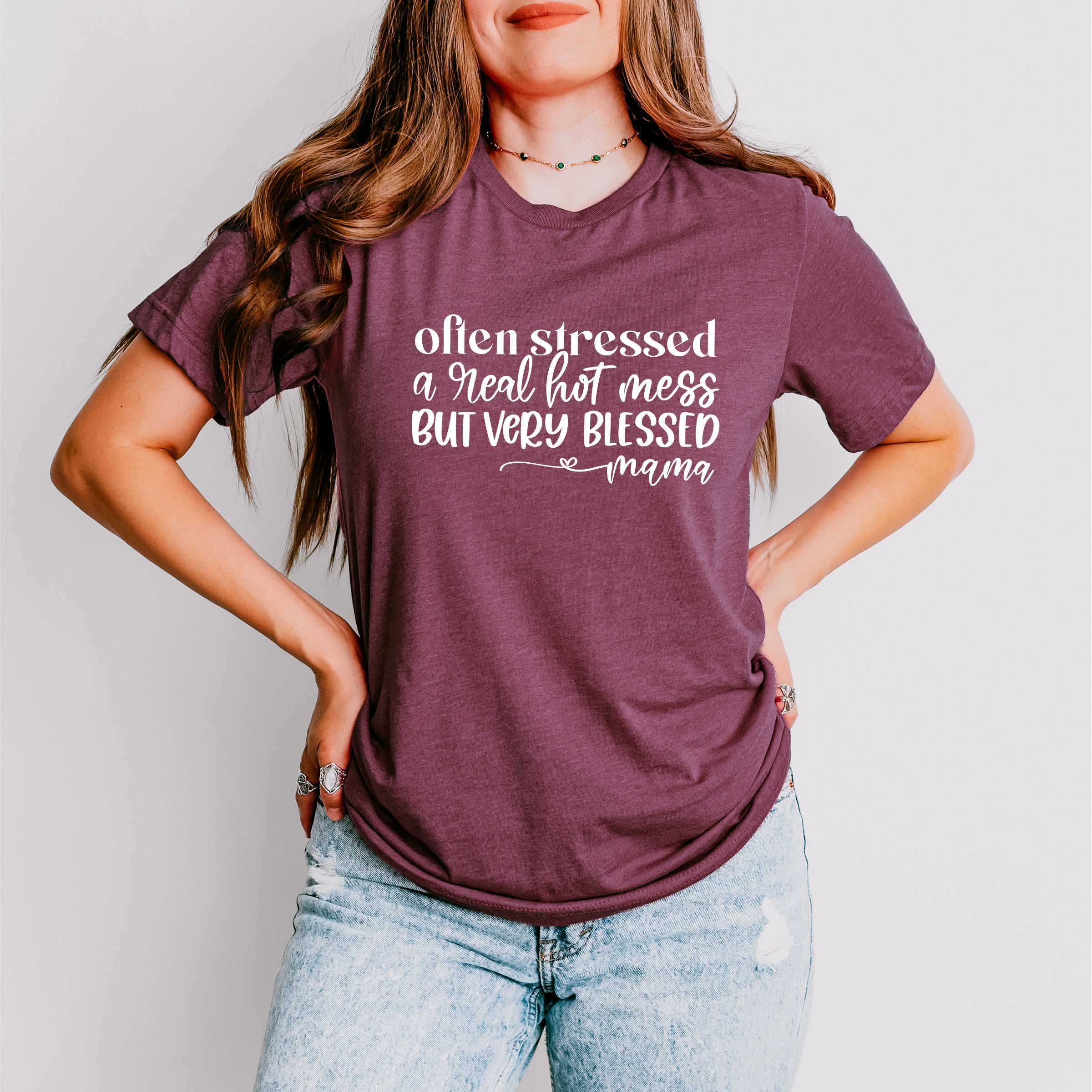 Very Blessed Mama Mother's Day Unisex Crewneck T-Shirt Sweatshirt Hoodie