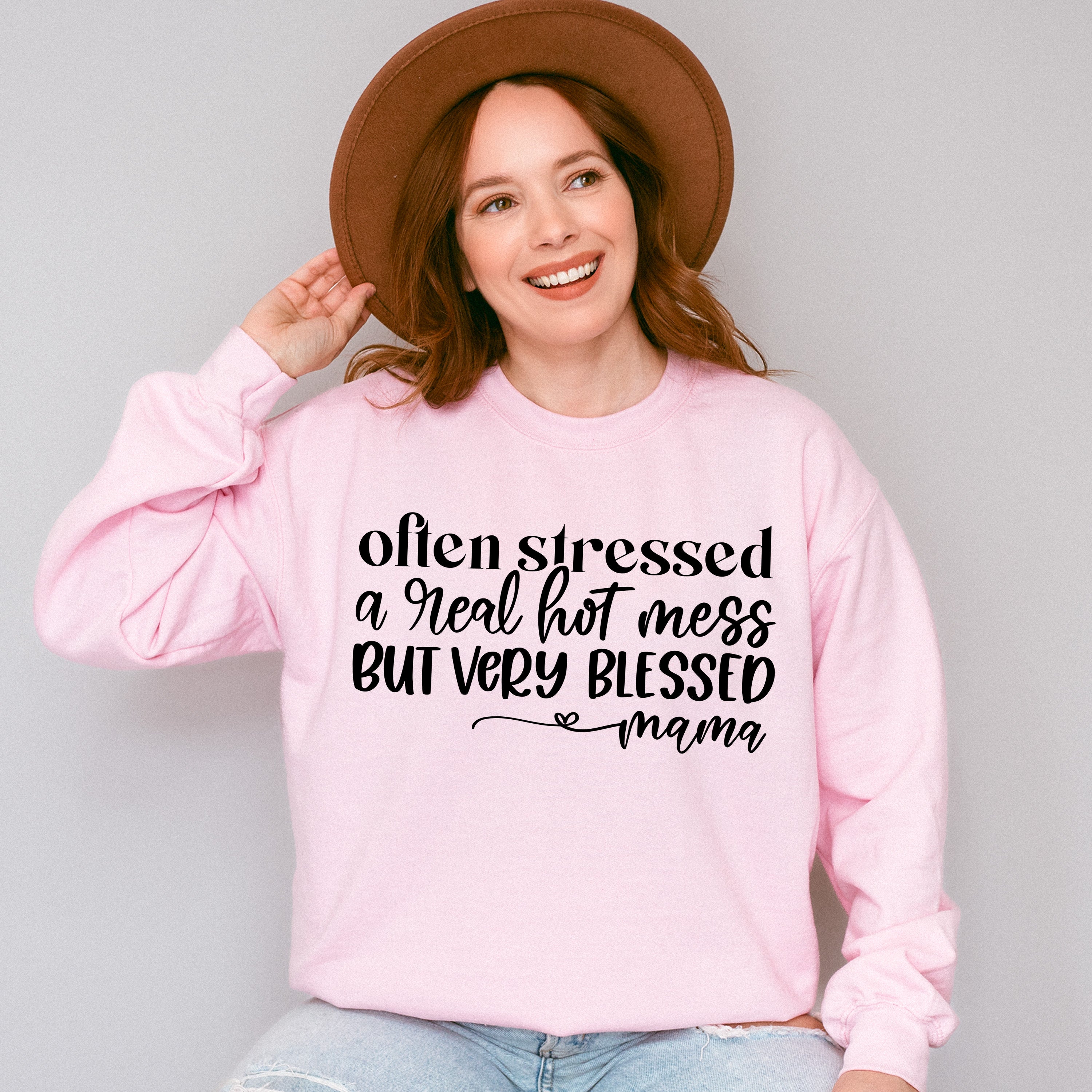 Very Blessed Mama Mother's Day Unisex Crewneck T-Shirt Sweatshirt Hoodie