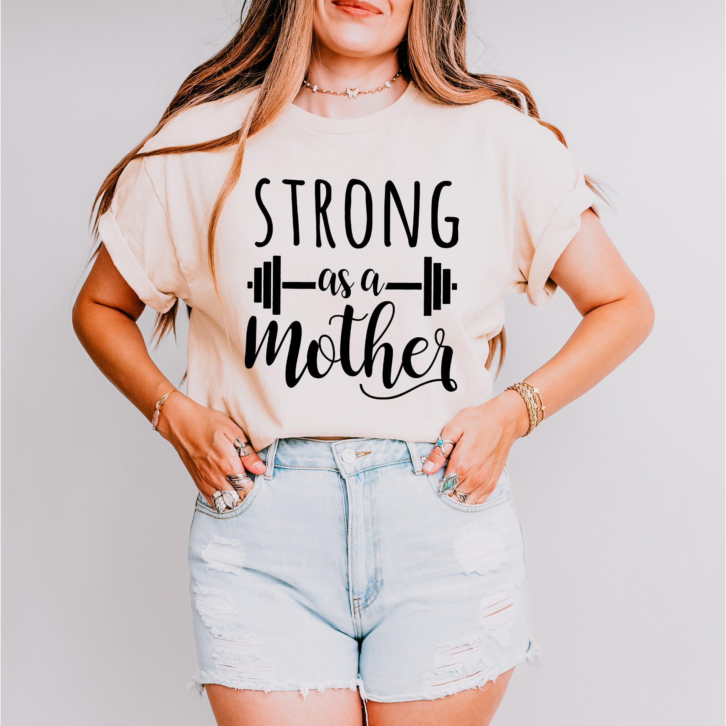 Strong As A Mother Mother's Day Unisex Crewneck T-Shirt Sweatshirt Hoodie