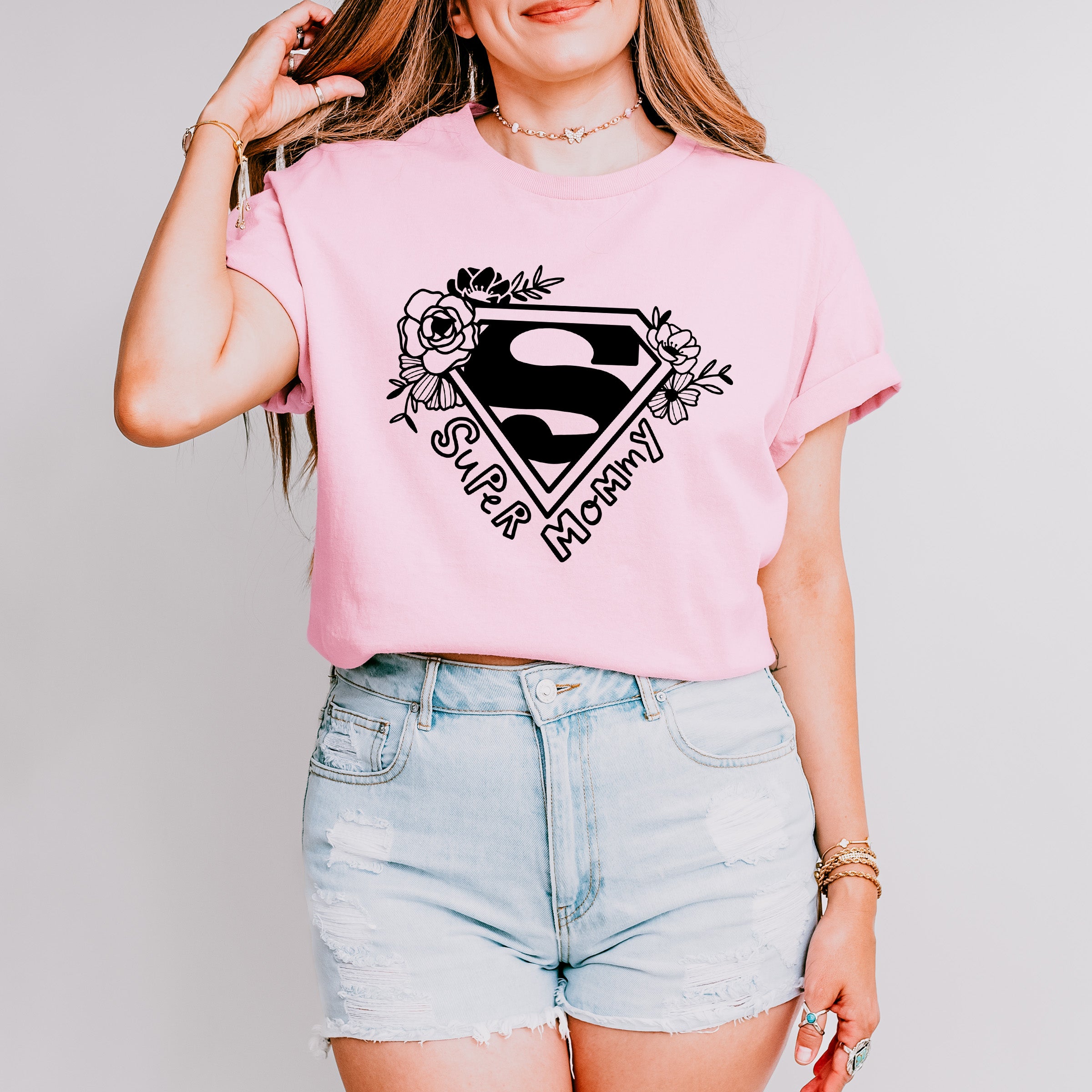 Super Mommy Mother Mother's Day Unisex Crewneck T-Shirt Sweatshirt Hoodie