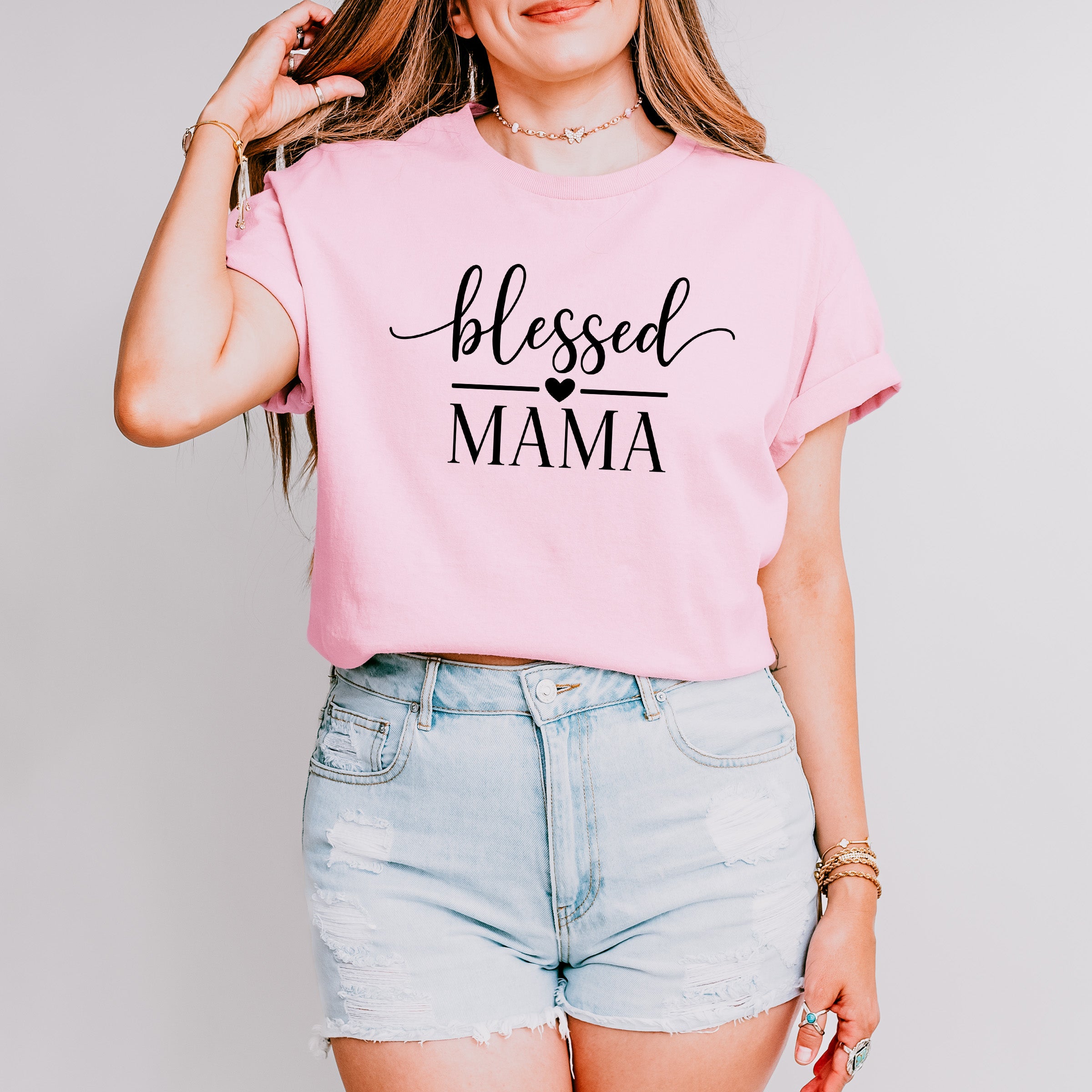 Blessed Mama Mother&#39;s Day Unisex Crewneck T-Shirt Sweatshirt Hoodie