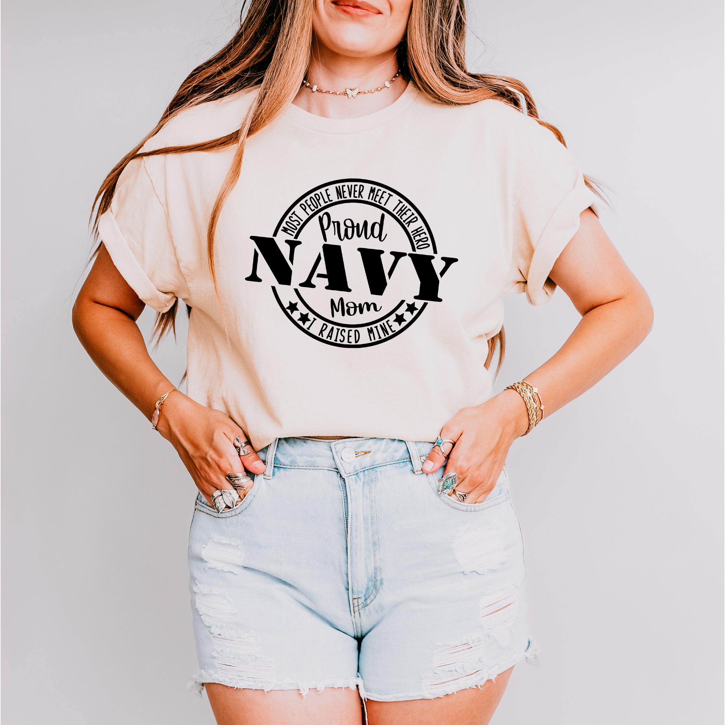 Proud Navy Mom Mother's Day Unisex Crewneck T-Shirt Sweatshirt Hoodie