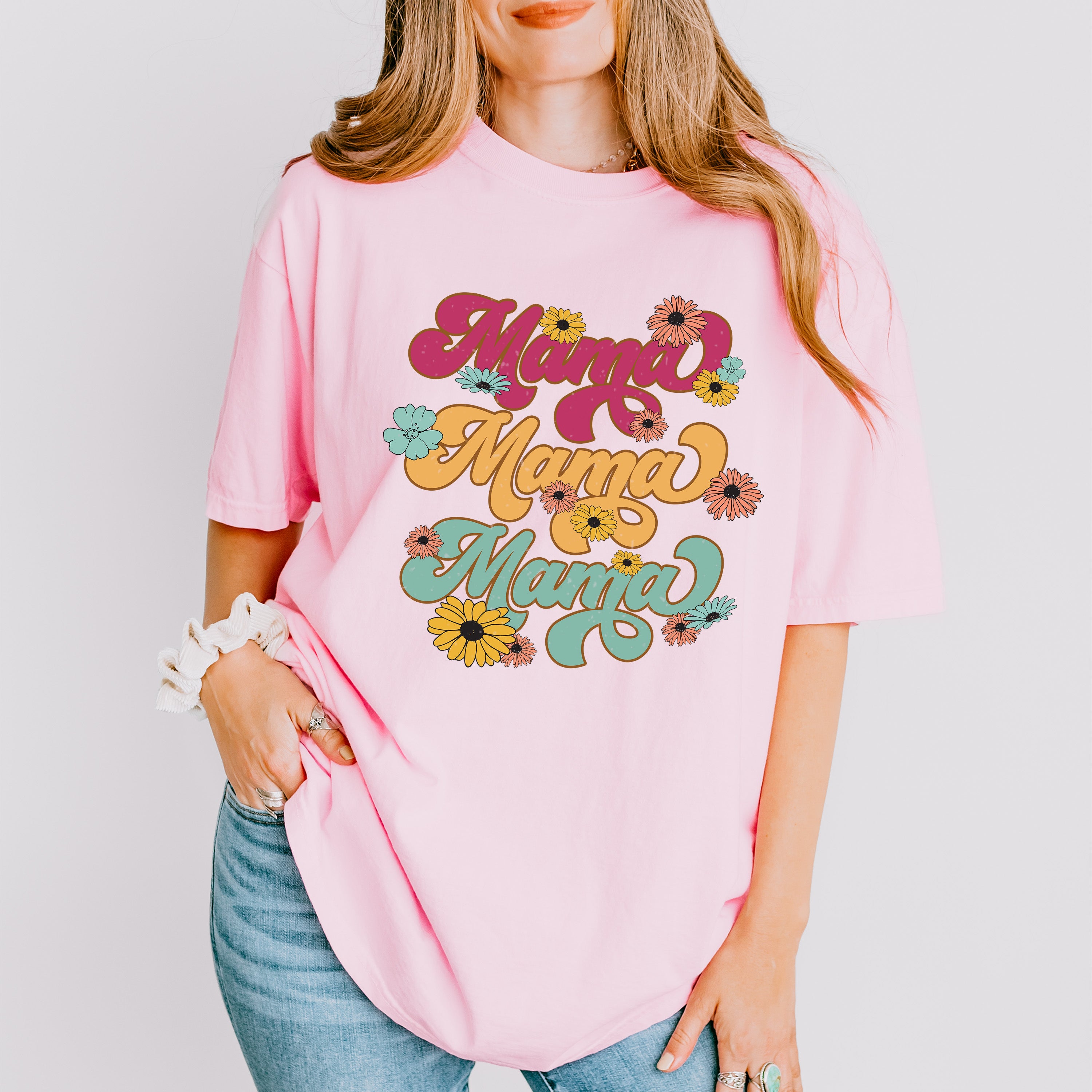 Mama Mama Flowers Mother's Day Unisex Crewneck T-Shirt Sweatshirt Hoodie