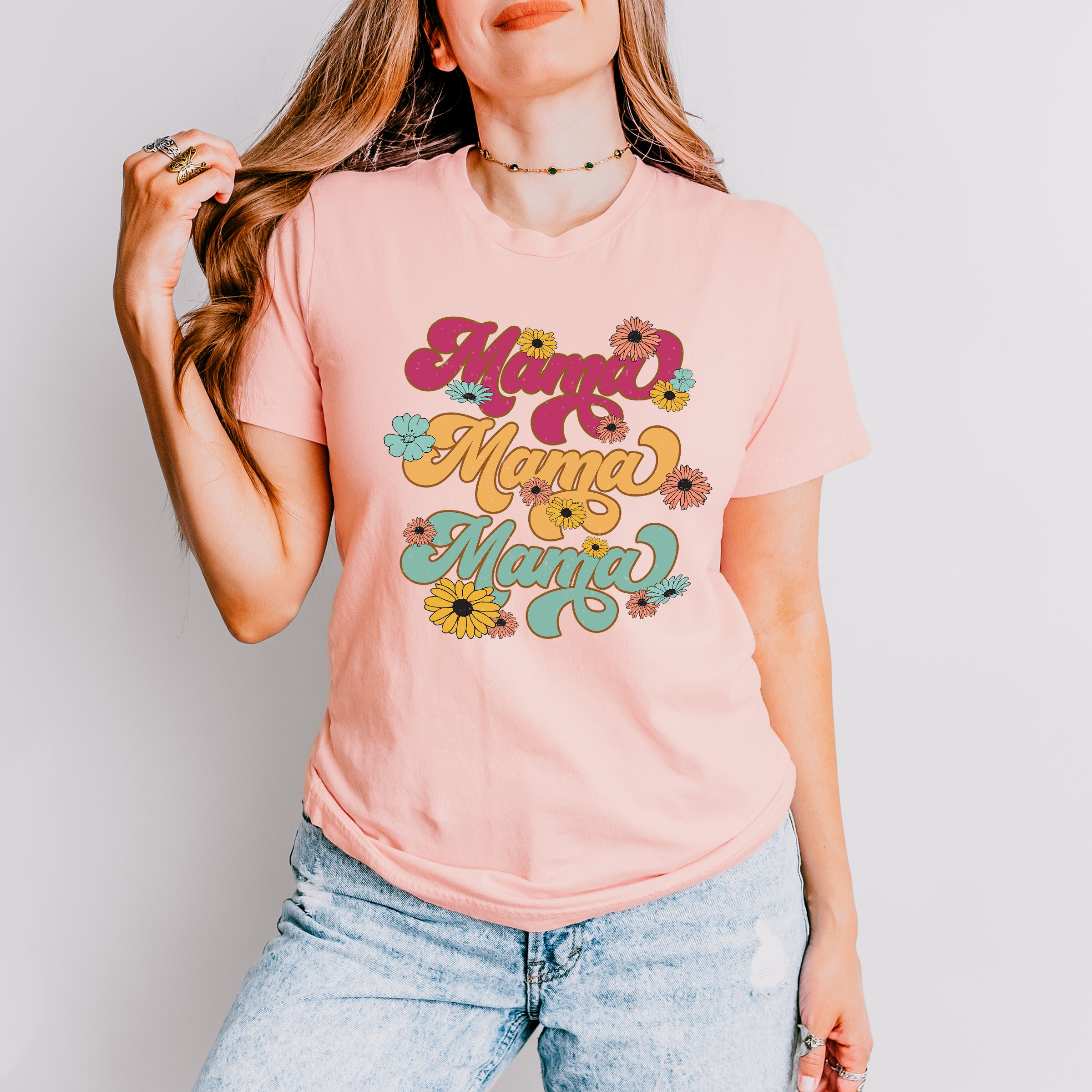 Mama Mama Flowers Mother's Day Unisex Crewneck T-Shirt Sweatshirt Hoodie