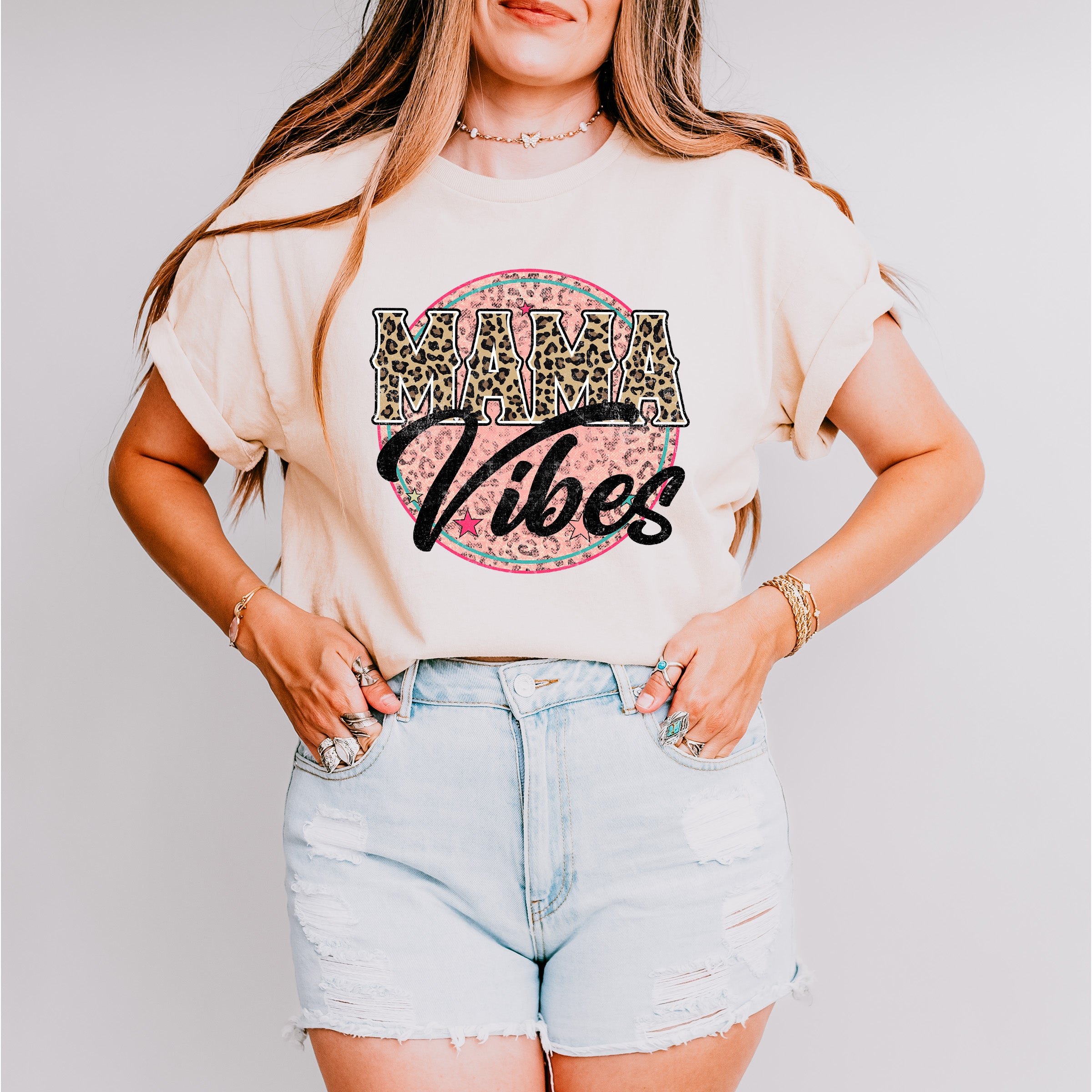 Mama Vibes Mother's Day Unisex Crewneck T-Shirt Sweatshirt Hoodie