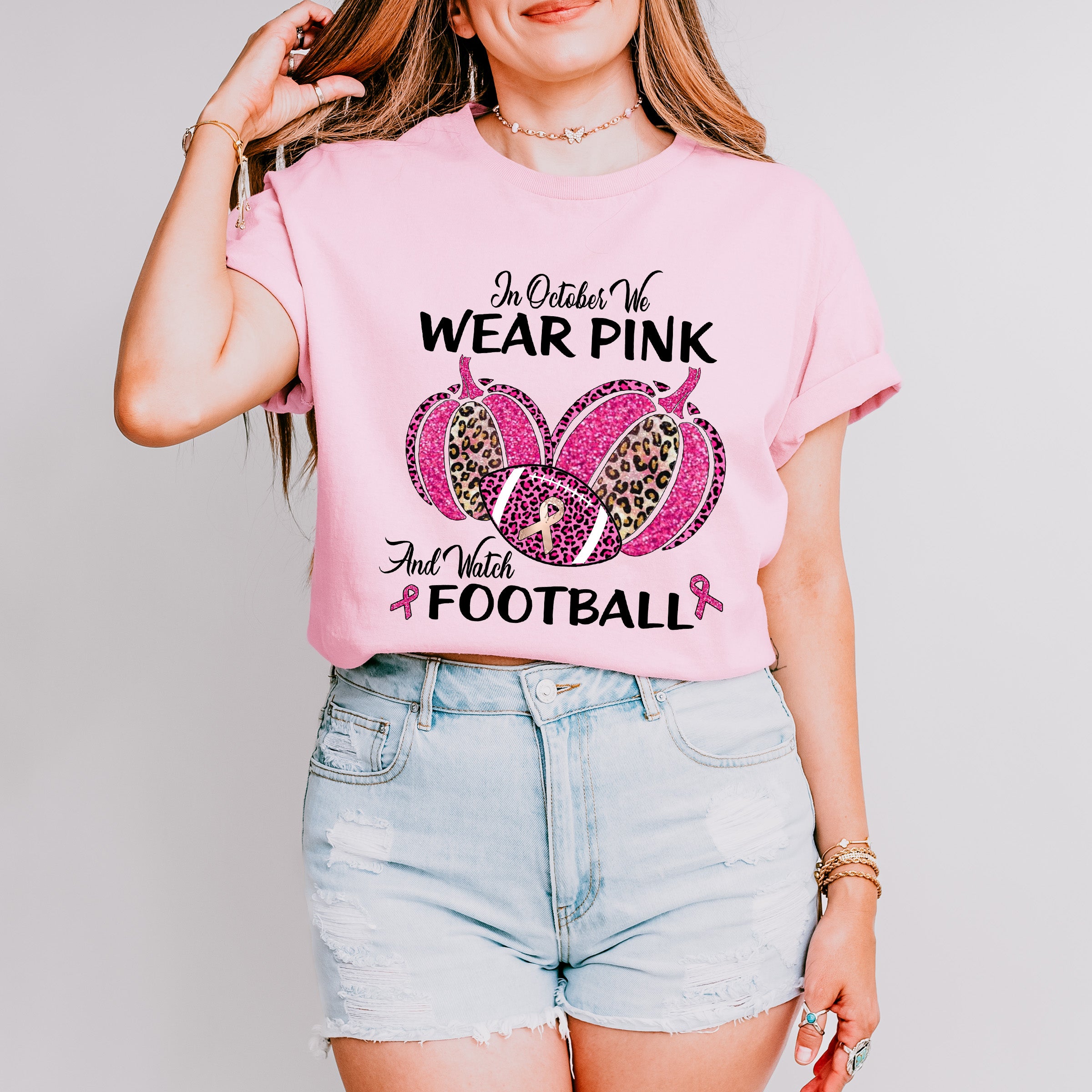Wear Pink Watch Football Mother's Day Unisex Crewneck T-Shirt Sweatshirt Hoodie