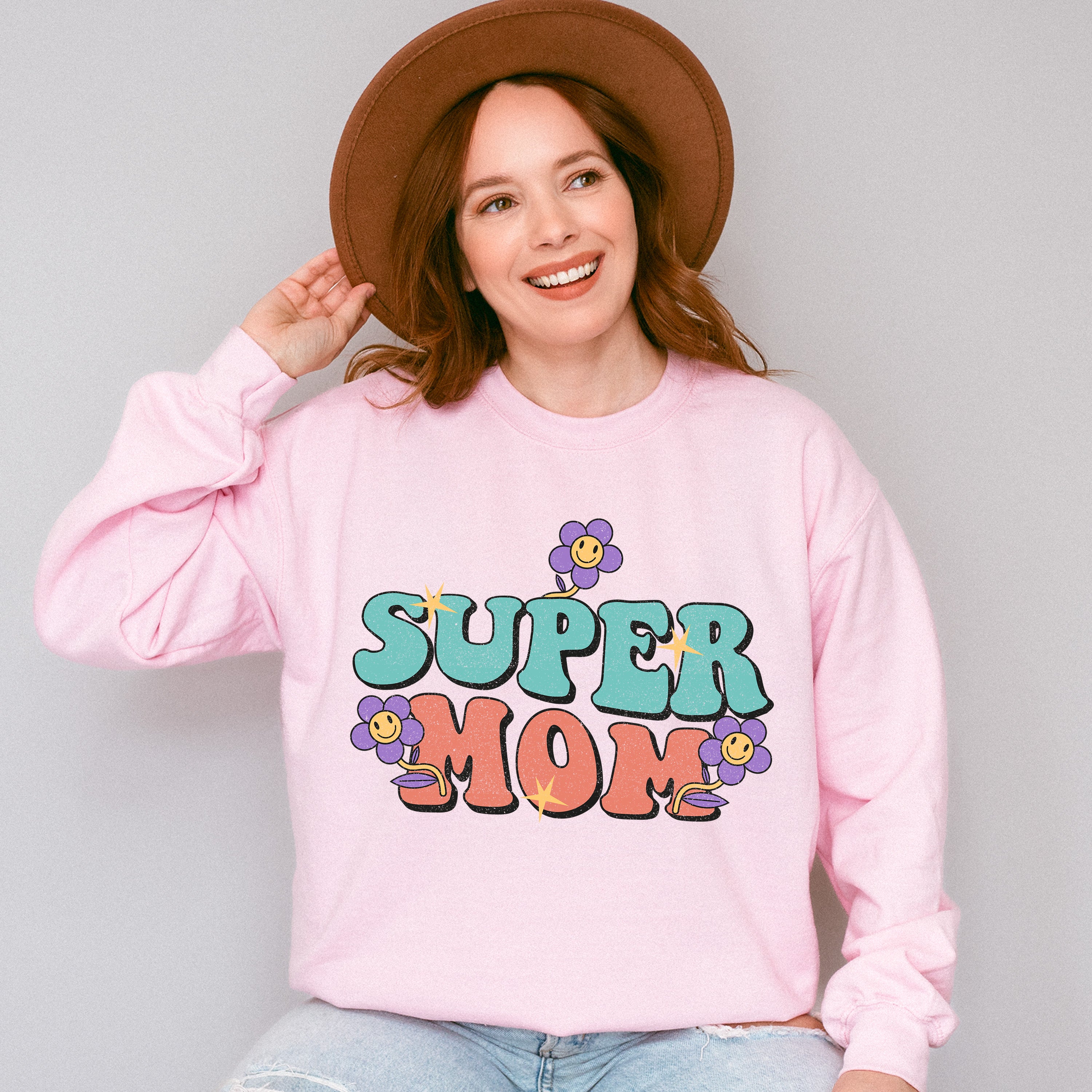 Super Mom Mother's Day Unisex Crewneck T-Shirt Sweatshirt Hoodie