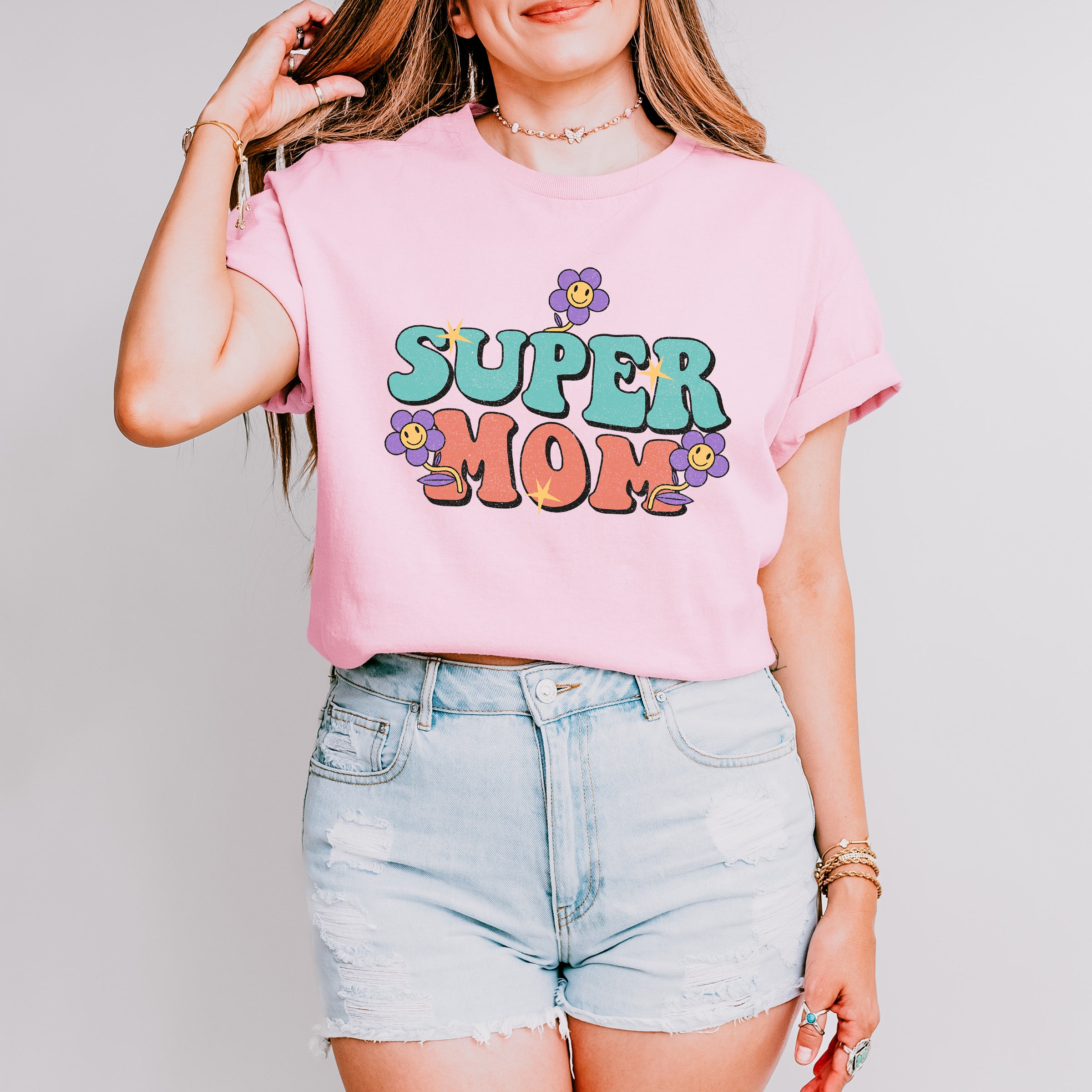 Super Mom Mother's Day Unisex Crewneck T-Shirt Sweatshirt Hoodie