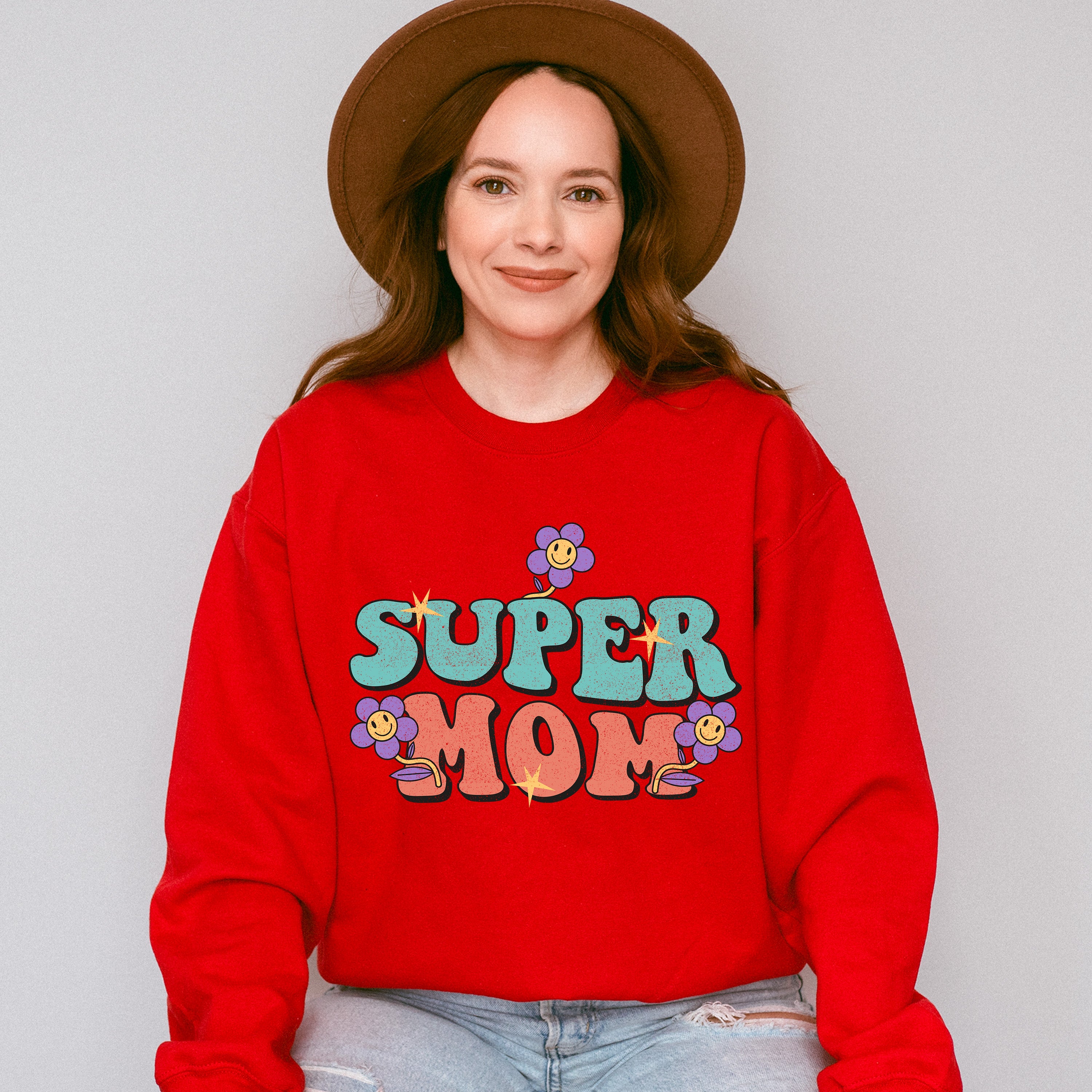 Super Mom Mother's Day Unisex Crewneck T-Shirt Sweatshirt Hoodie
