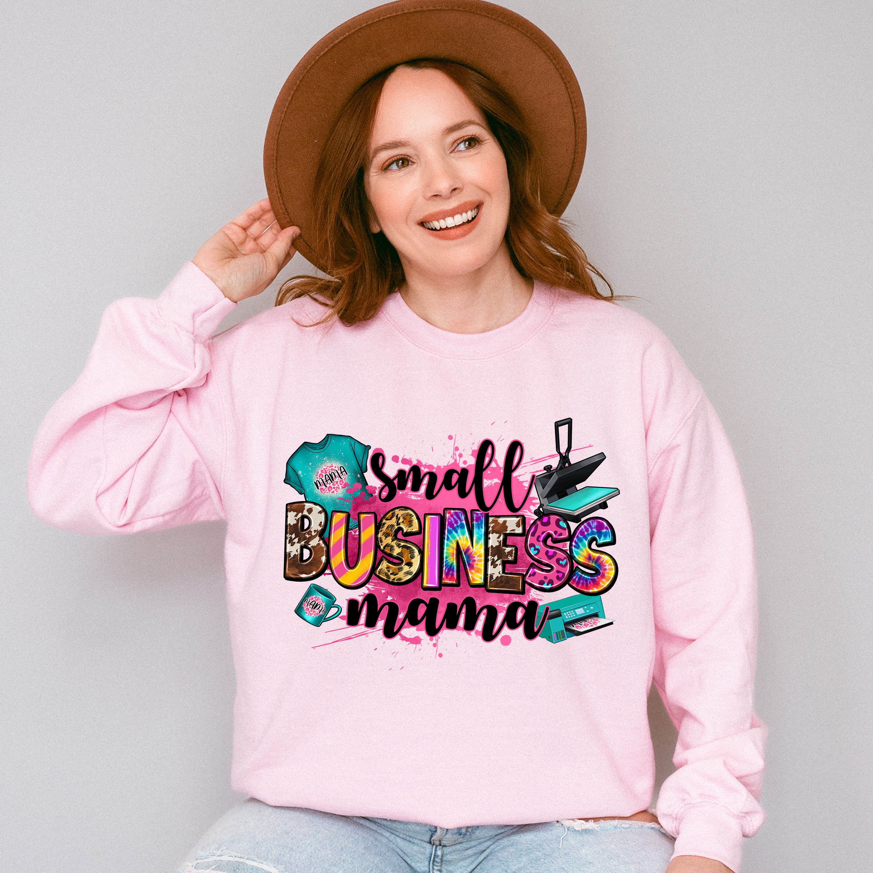 Small Business Mama Mother's Day Unisex Crewneck T-Shirt Sweatshirt Hoodie