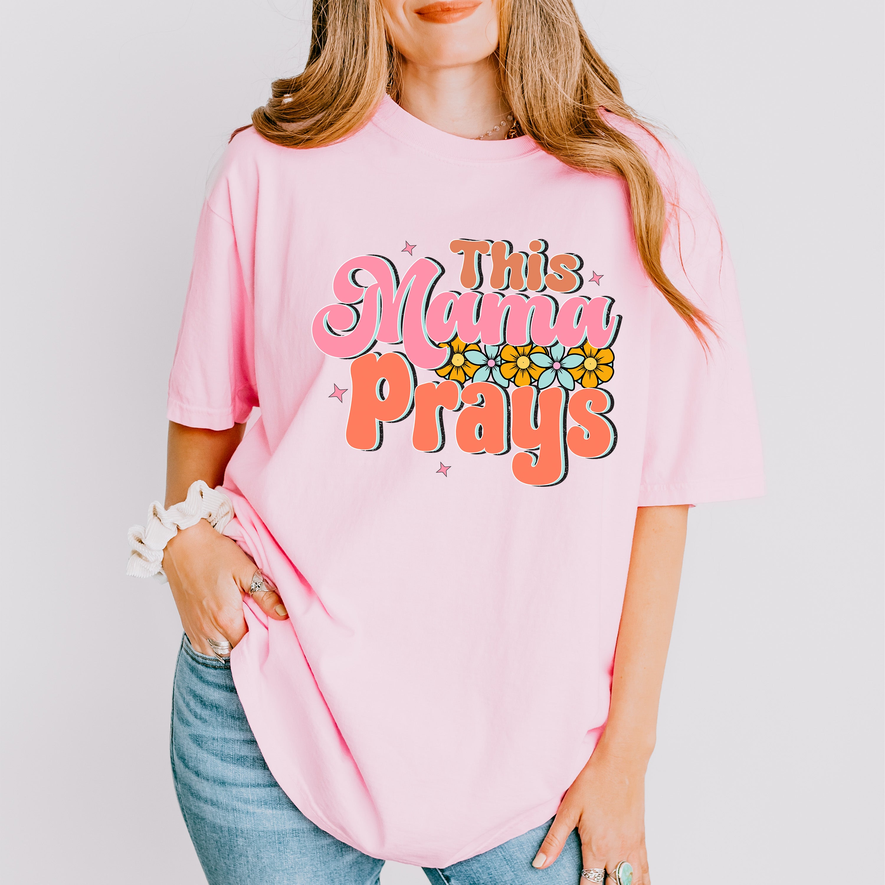 This Mama Prays Mother's Day Unisex Crewneck T-Shirt Sweatshirt Hoodie