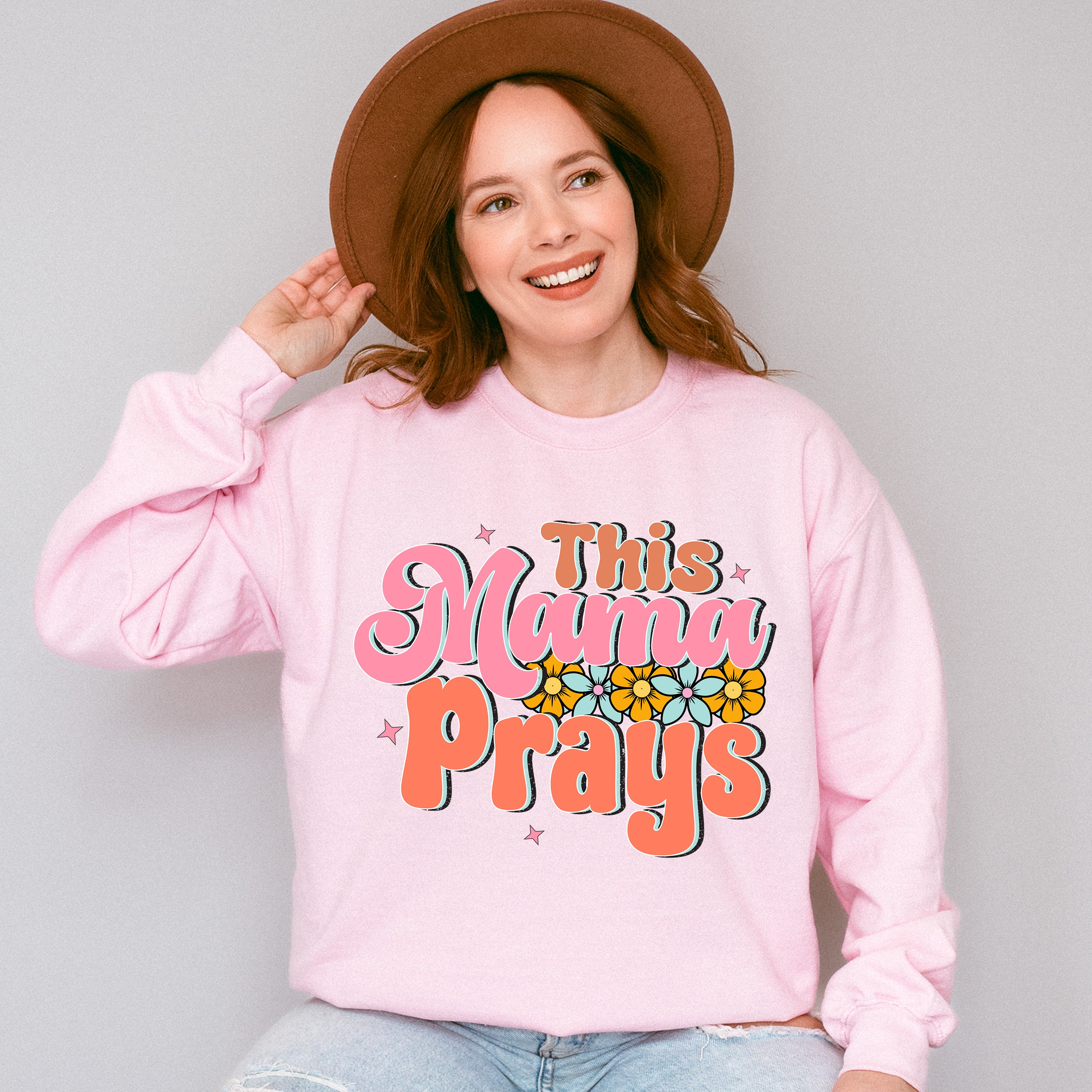 This Mama Prays Mother's Day Unisex Crewneck T-Shirt Sweatshirt Hoodie