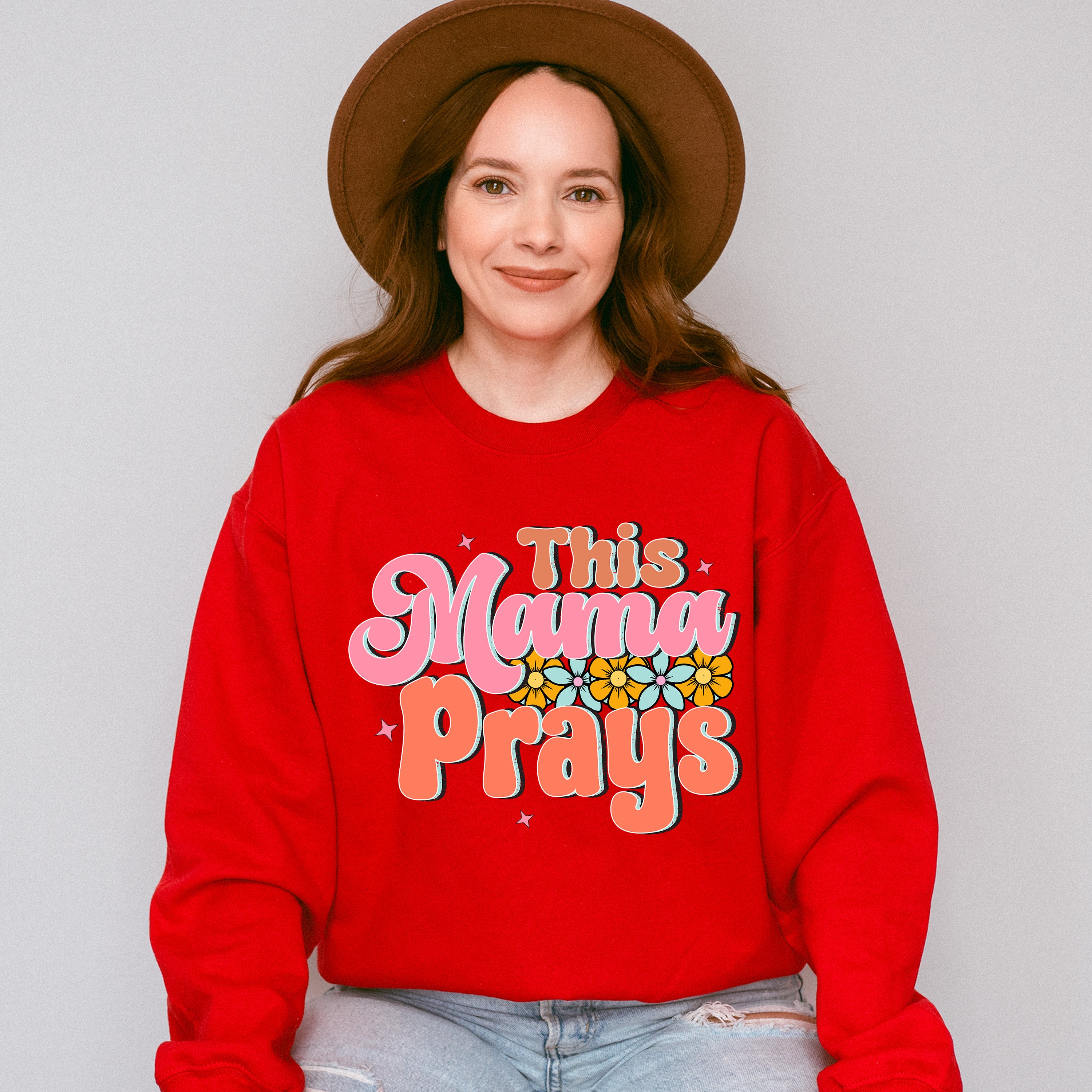 This Mama Prays Mother's Day Unisex Crewneck T-Shirt Sweatshirt Hoodie