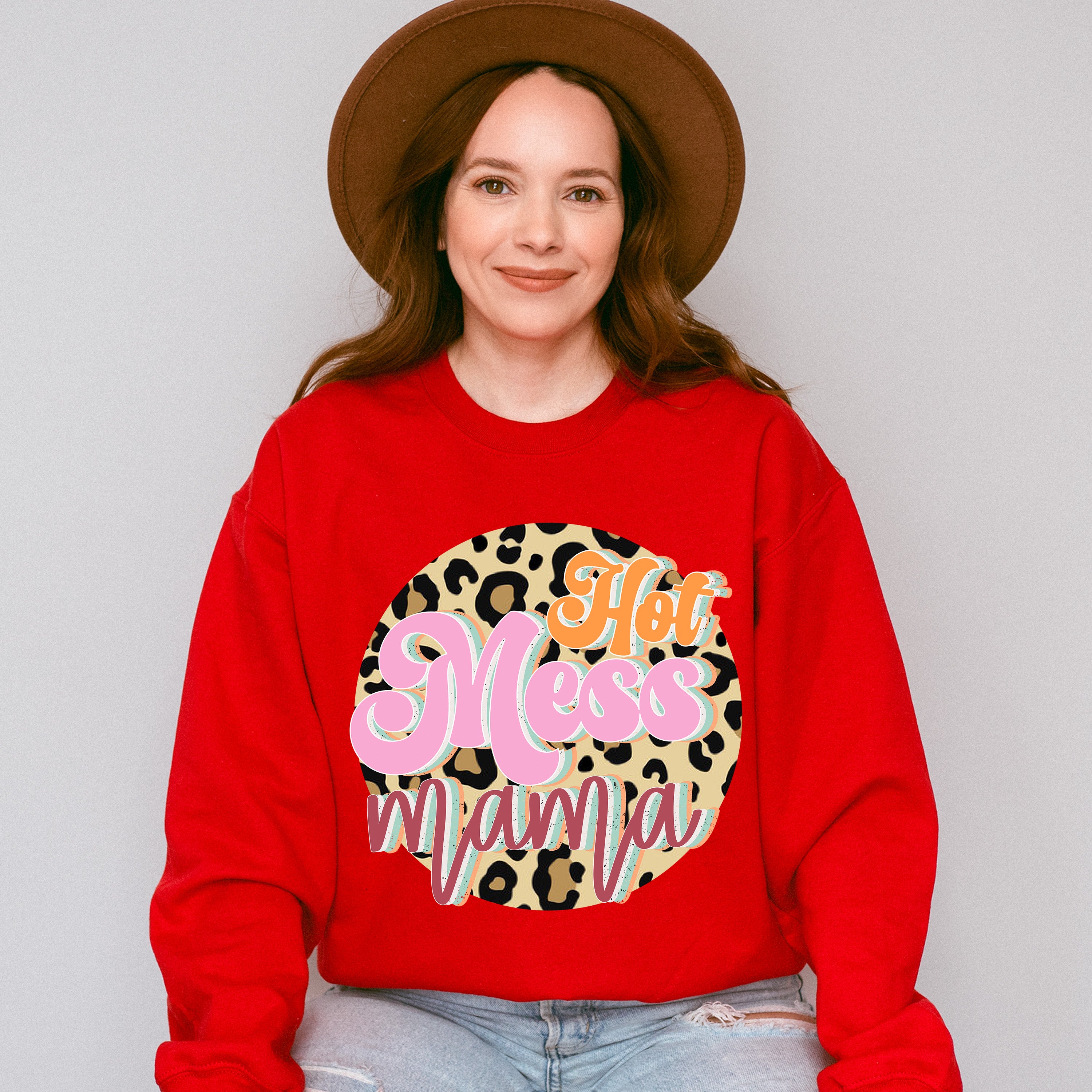 Hot Mess Mama Mother's Day Unisex Crewneck T-Shirt Sweatshirt Hoodie