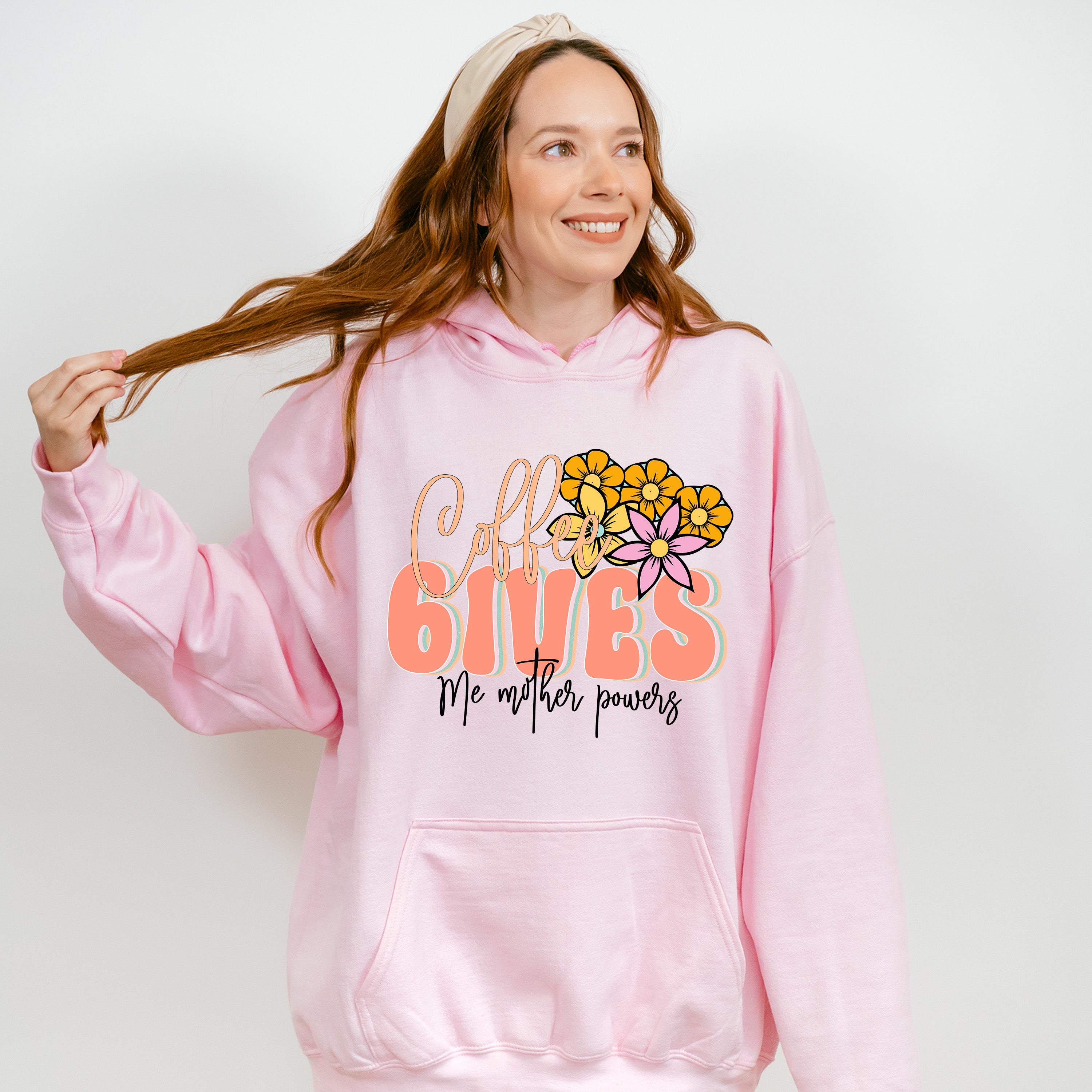 Coffee Gives Mother Powers Mother's Day Unisex Crewneck T-Shirt Sweatshirt Hoodie