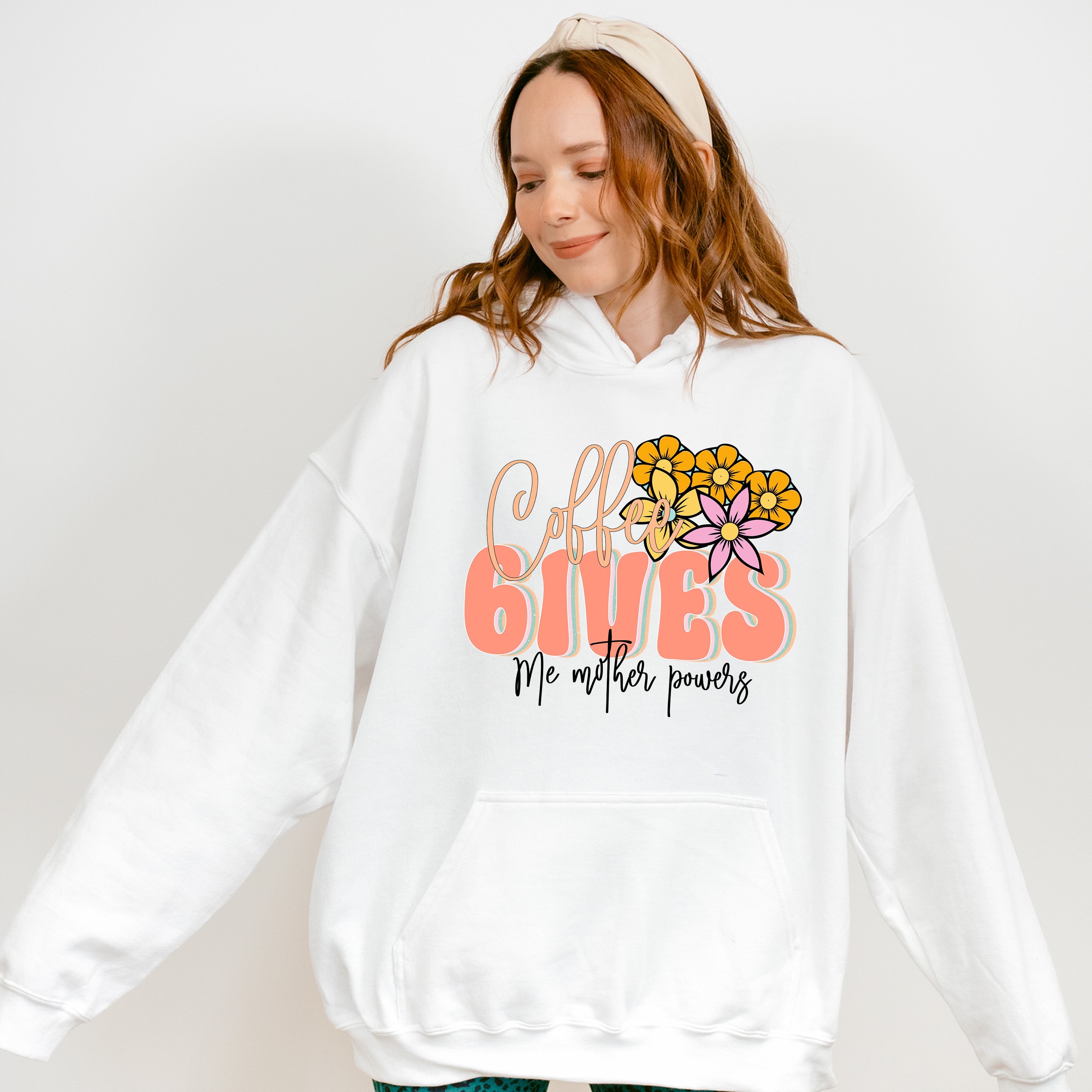 Coffee Gives Mother Powers Mother's Day Unisex Crewneck T-Shirt Sweatshirt Hoodie