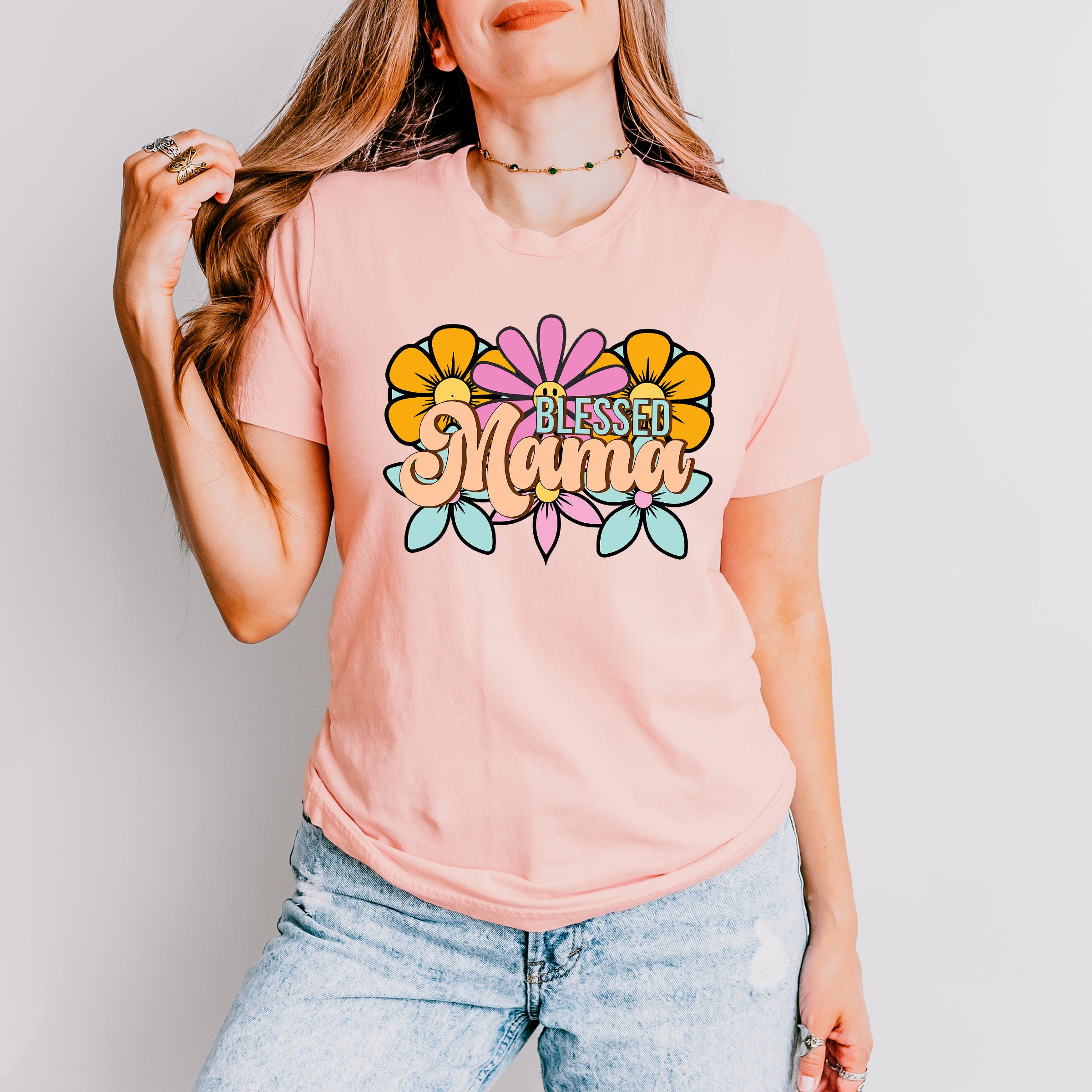 Blessed Mama Mother's Day Unisex Crewneck T-Shirt Sweatshirt Hoodie