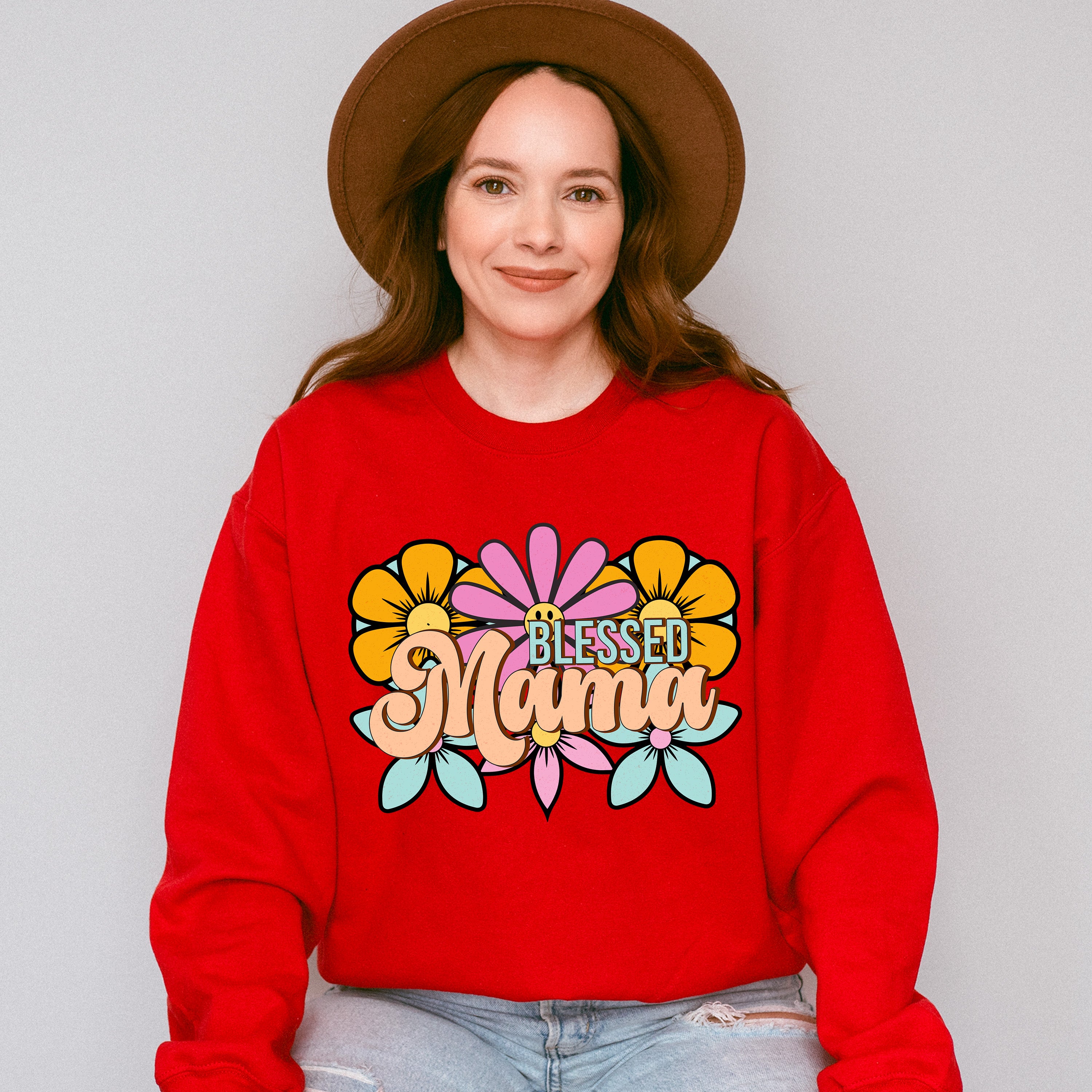 Blessed Mama Mother's Day Unisex Crewneck T-Shirt Sweatshirt Hoodie