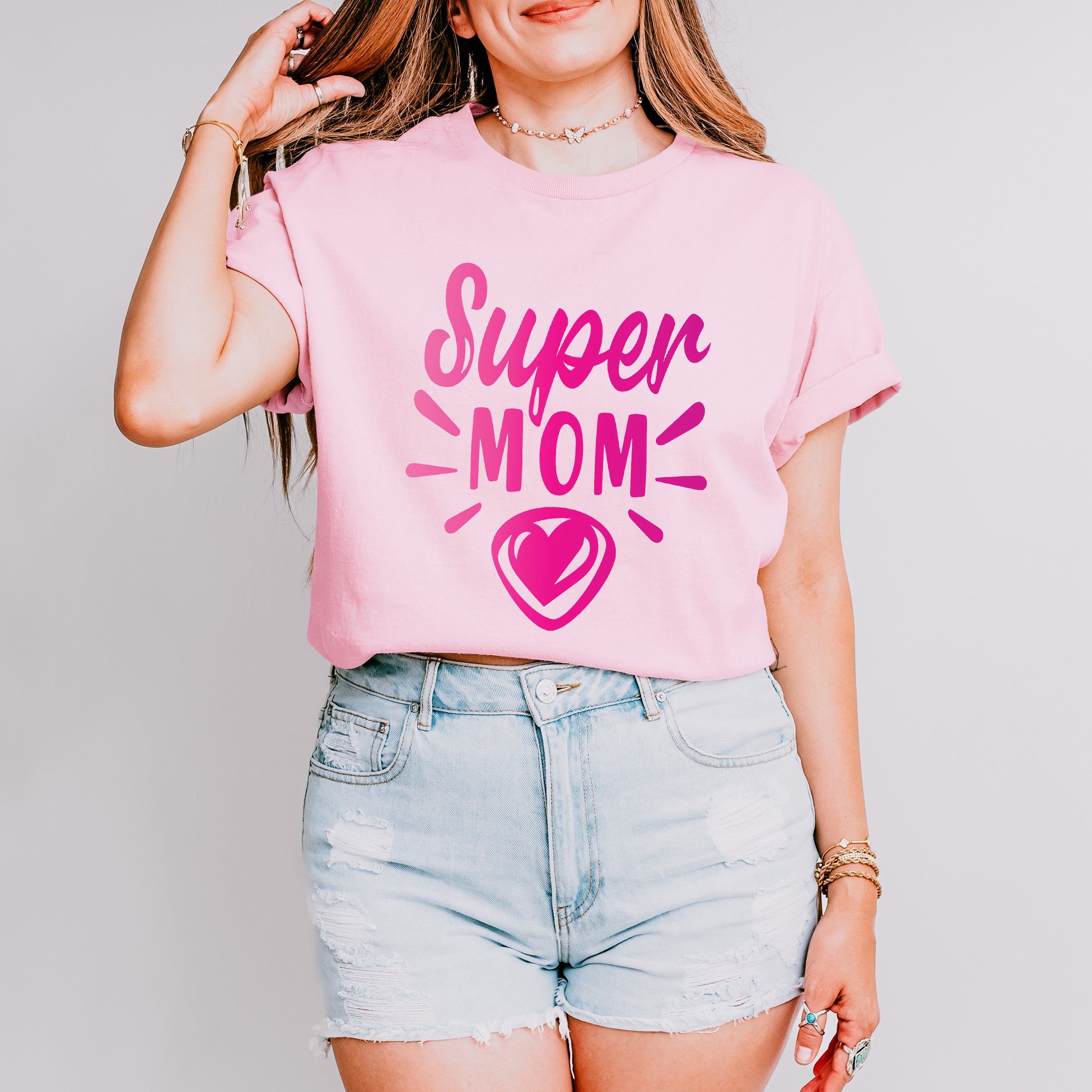 Super Mom Mother's Day Unisex Crewneck T-Shirt Sweatshirt Hoodie