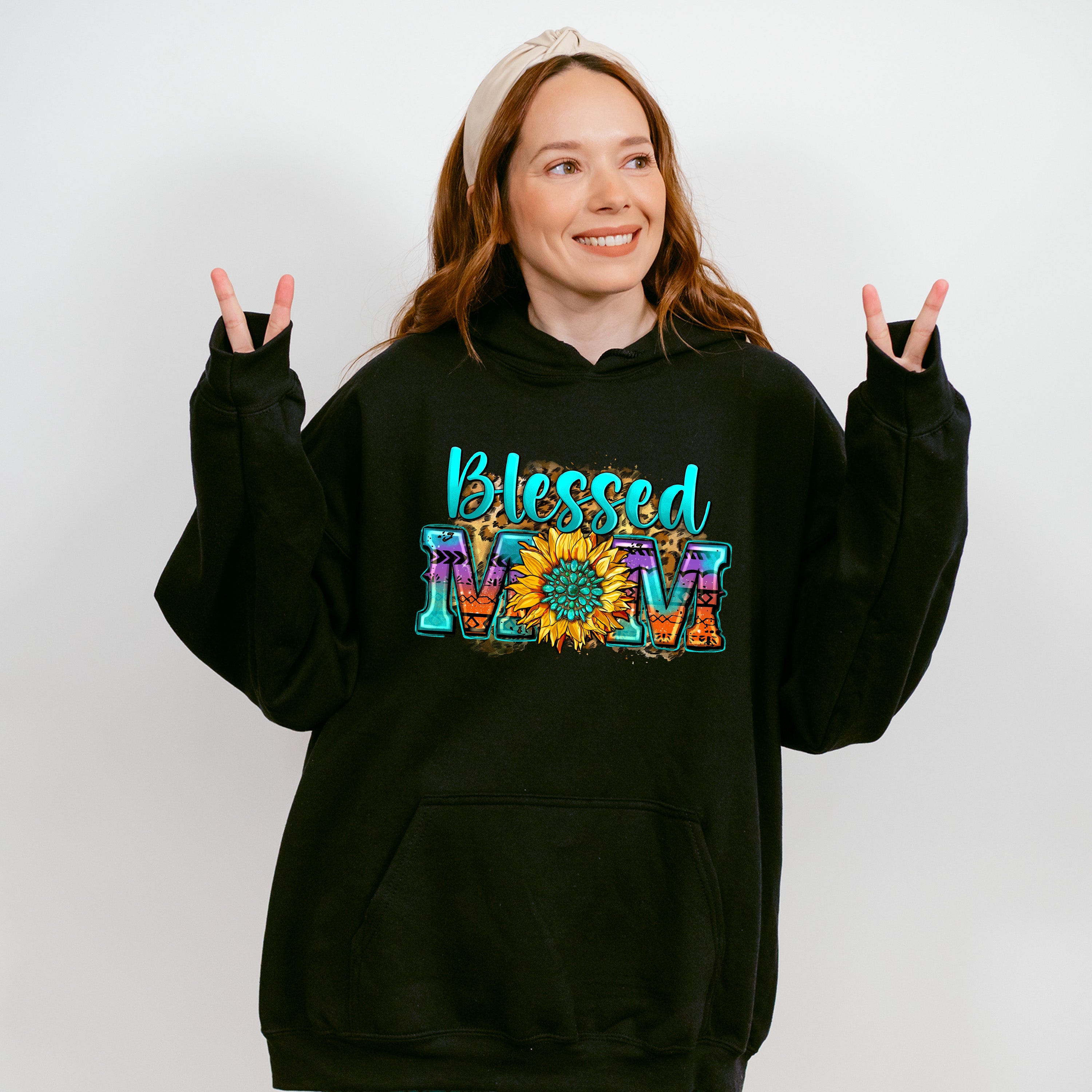 Sunflower Blessed Mom Mother's Day Unisex Crewneck T-Shirt Sweatshirt Hoodie