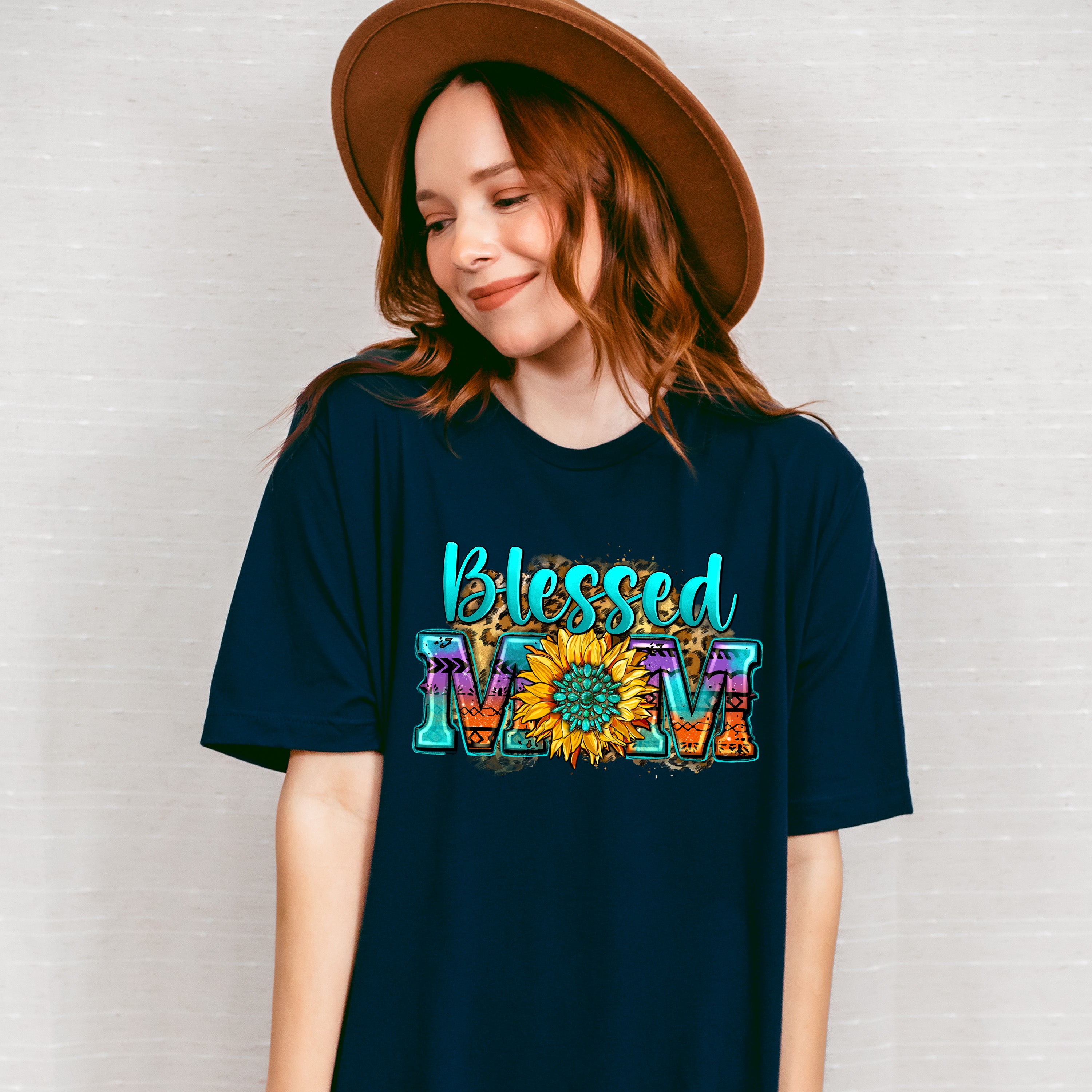 Sunflower Blessed Mom Mother's Day Unisex Crewneck T-Shirt Sweatshirt Hoodie