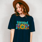Sunflower Blessed Mom Mother's Day Unisex Crewneck T-Shirt Sweatshirt Hoodie
