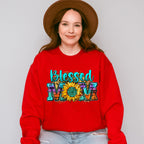 Sunflower Blessed Mom Mother's Day Unisex Crewneck T-Shirt Sweatshirt Hoodie