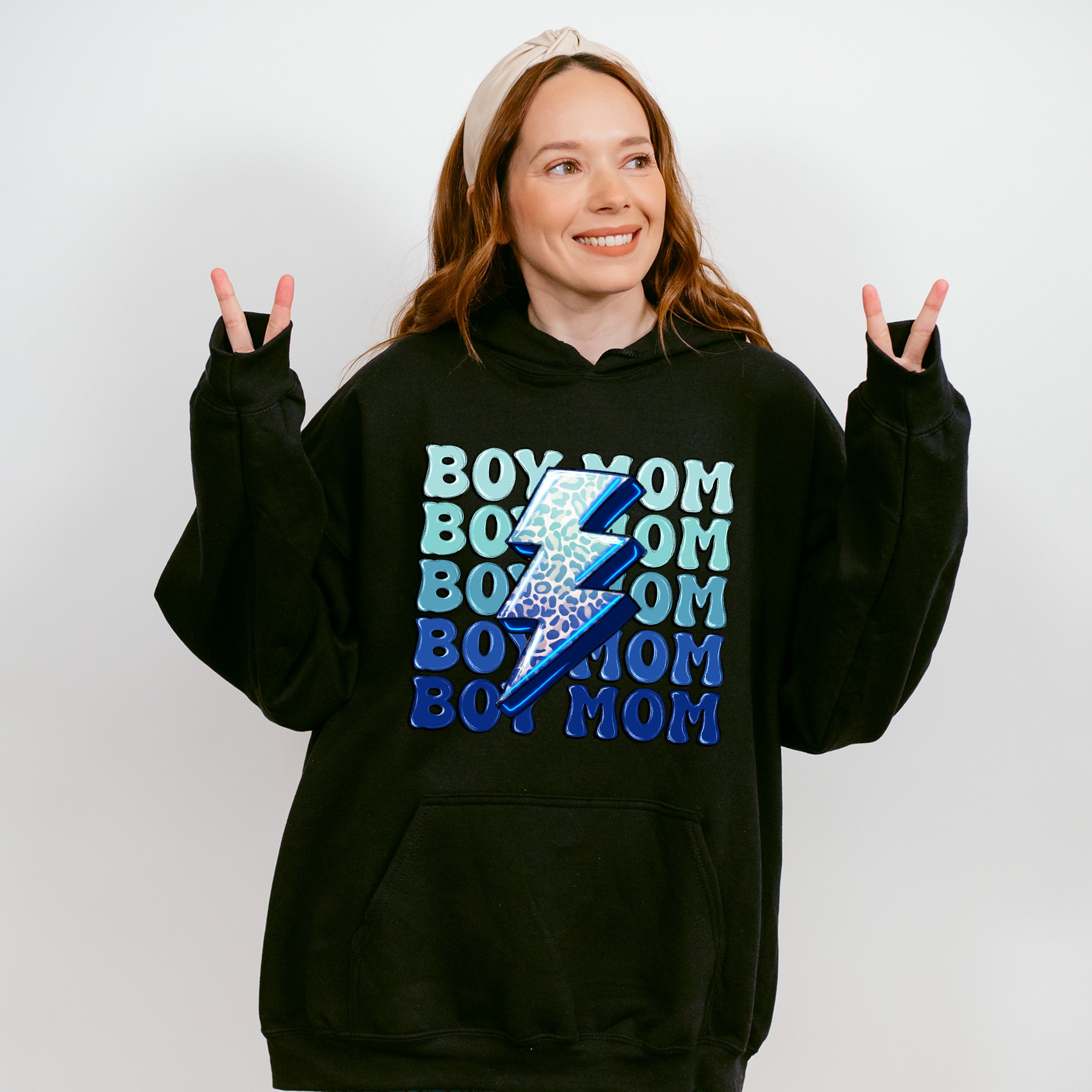 Boy Mom Lightning Mother's Day Unisex Crewneck T-Shirt Sweatshirt Hoodie