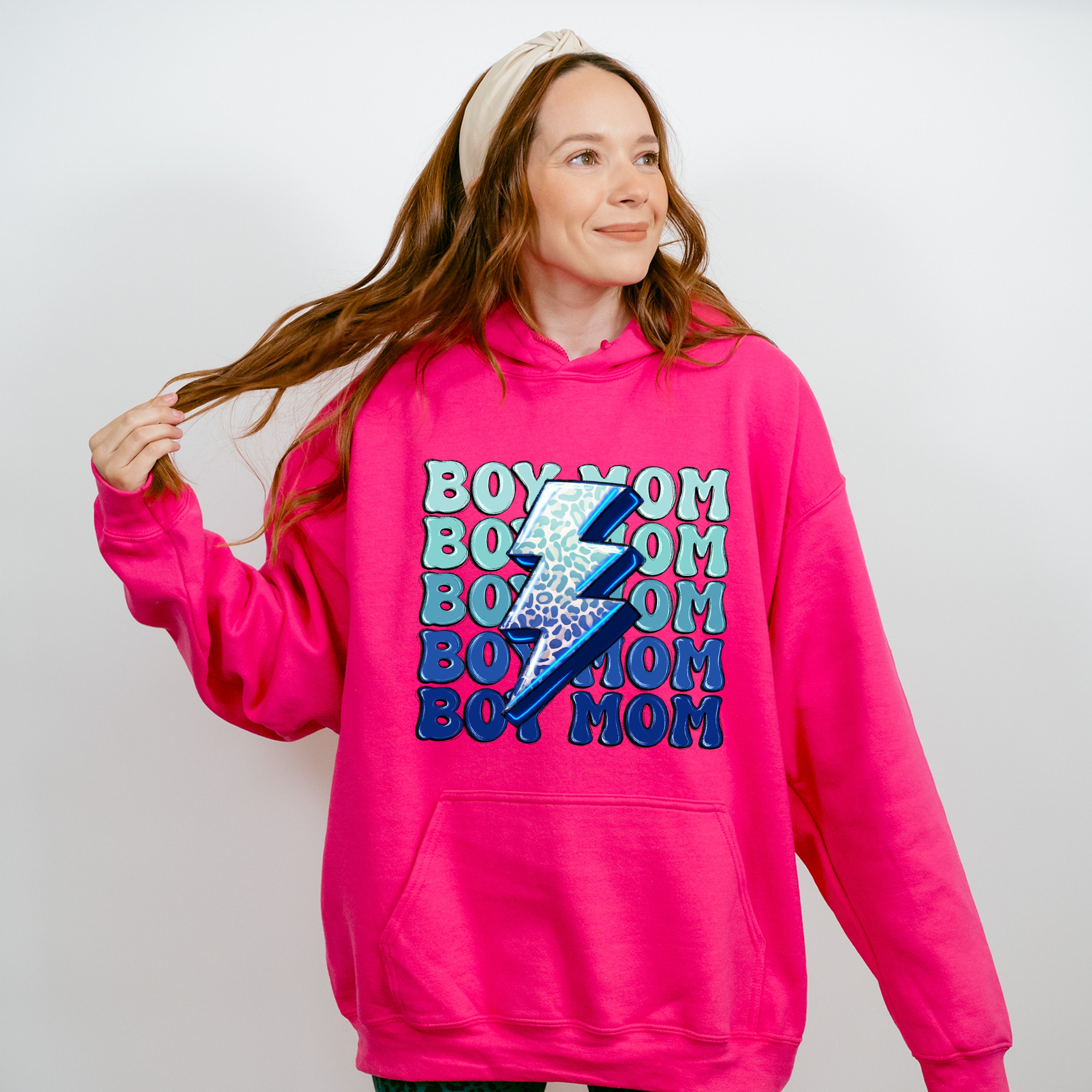 Boy Mom Lightning Mother's Day Unisex Crewneck T-Shirt Sweatshirt Hoodie
