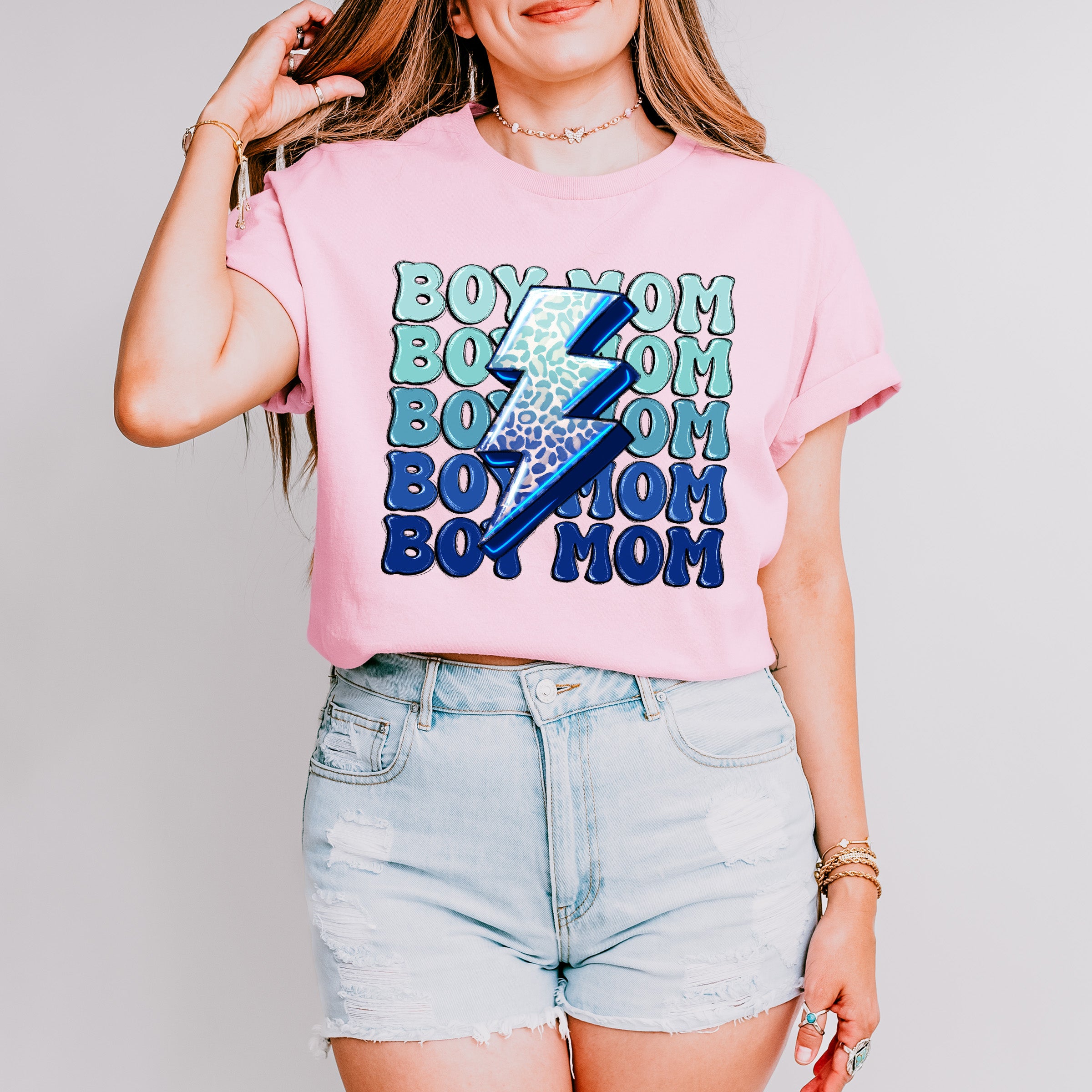 Boy Mom Lightning Mother's Day Unisex Crewneck T-Shirt Sweatshirt Hoodie