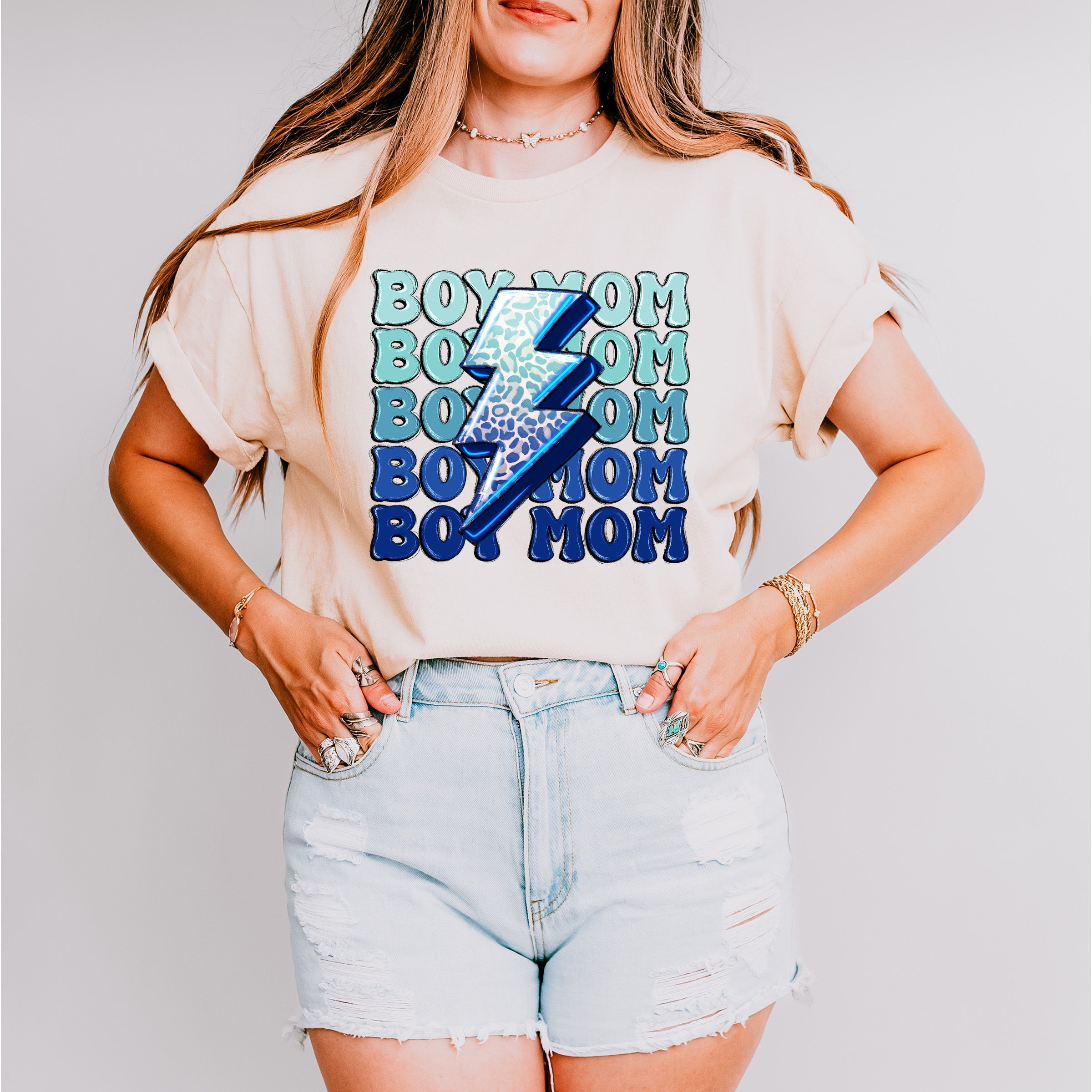 Boy Mom Lightning Mother's Day Unisex Crewneck T-Shirt Sweatshirt Hoodie