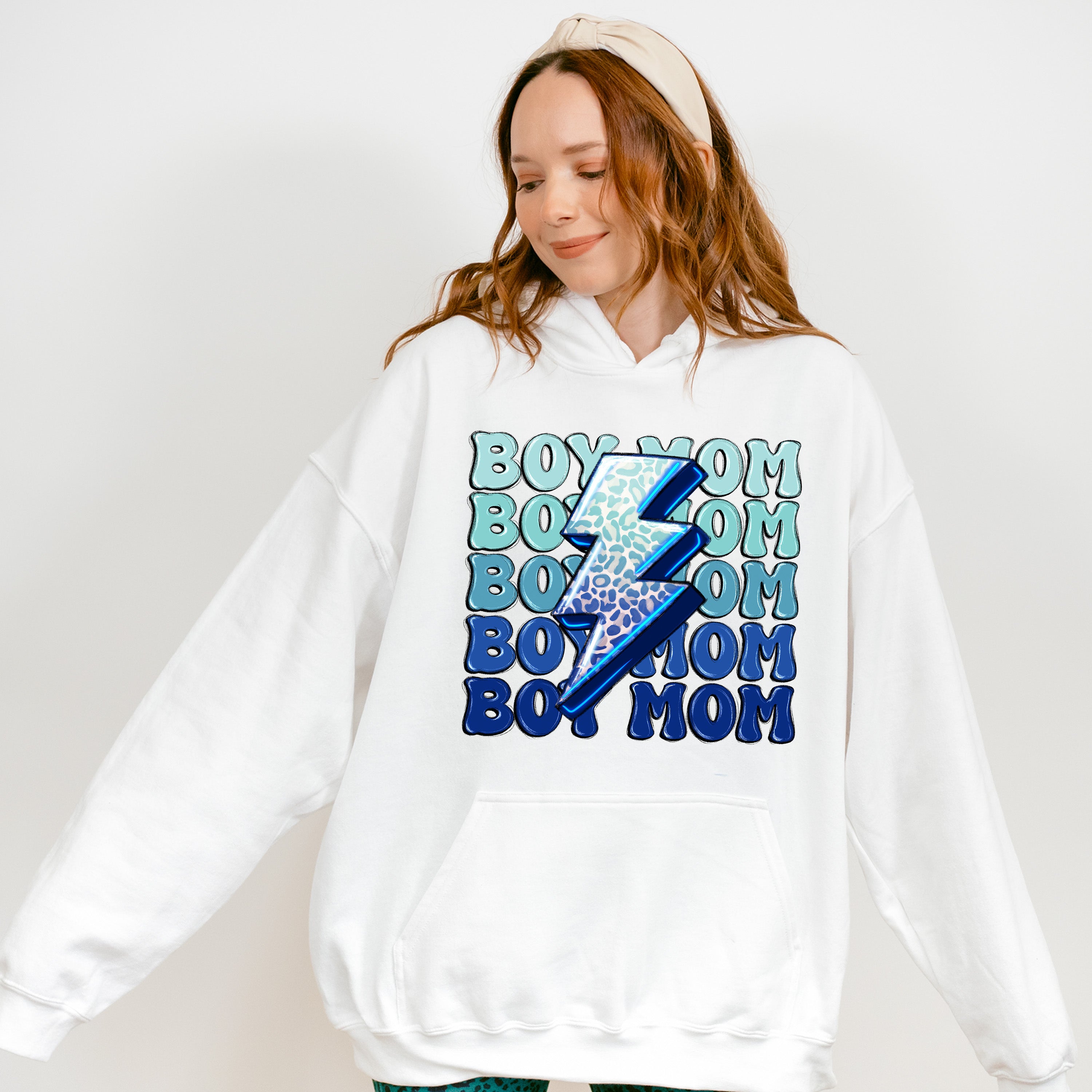 Boy Mom Lightning Mother's Day Unisex Crewneck T-Shirt Sweatshirt Hoodie