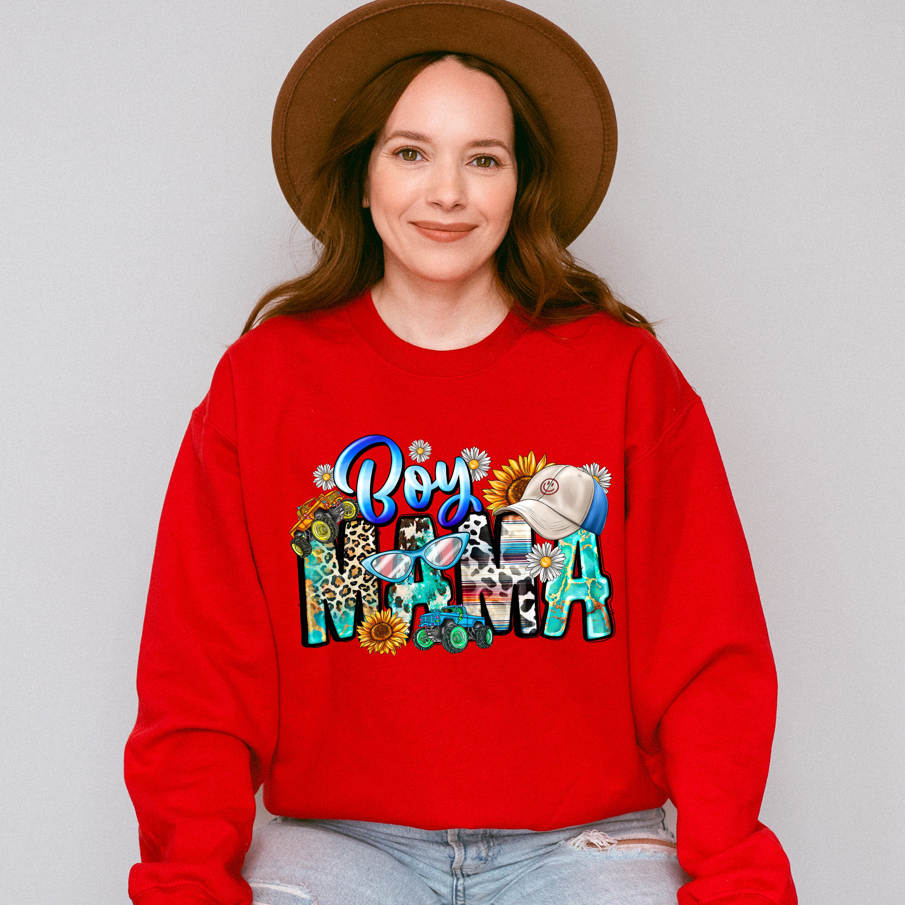 Boy Mama Mother's Day Unisex Crewneck T-Shirt Sweatshirt Hoodie