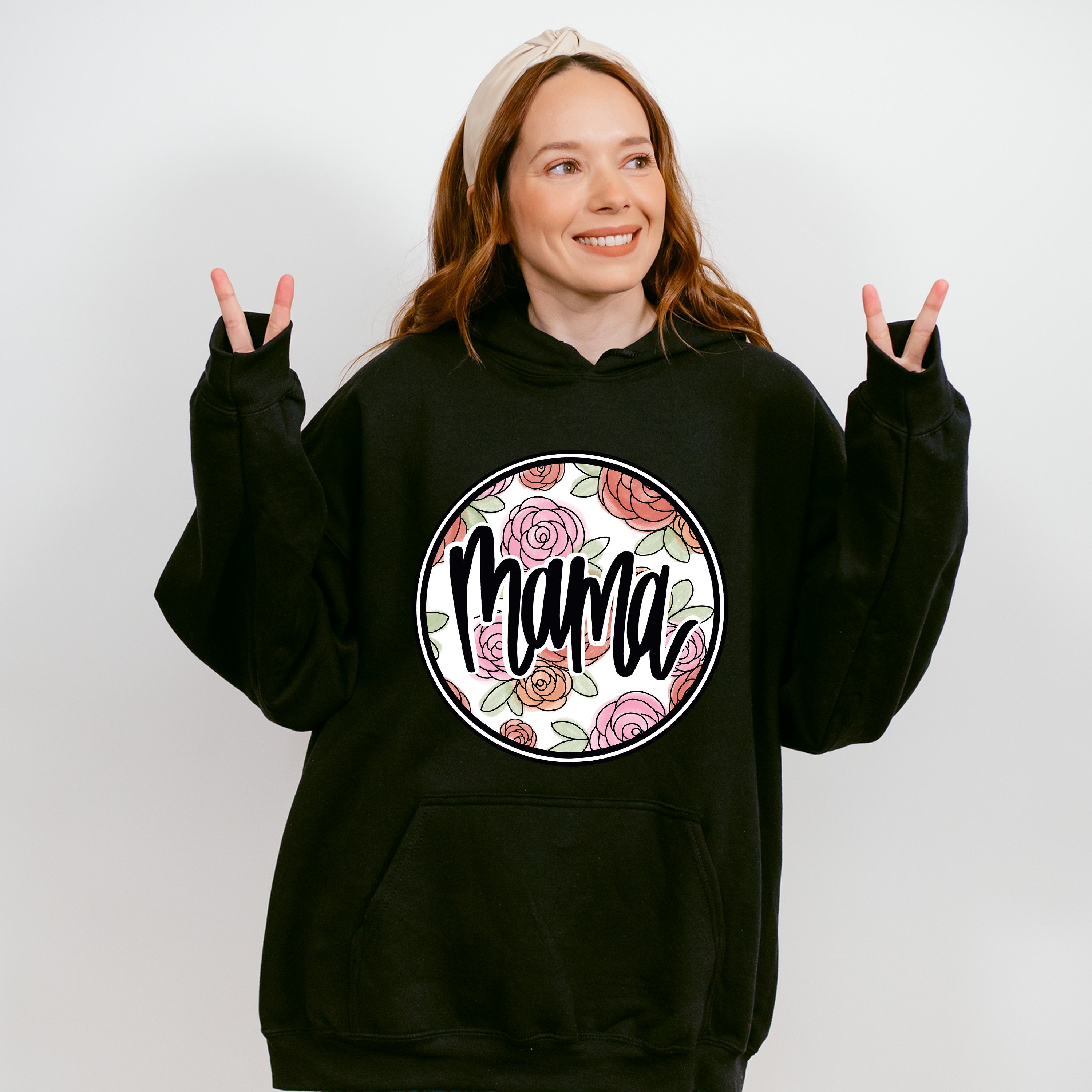 Circle Roses Mama Mother's Day Unisex Crewneck T-Shirt Sweatshirt Hoodie