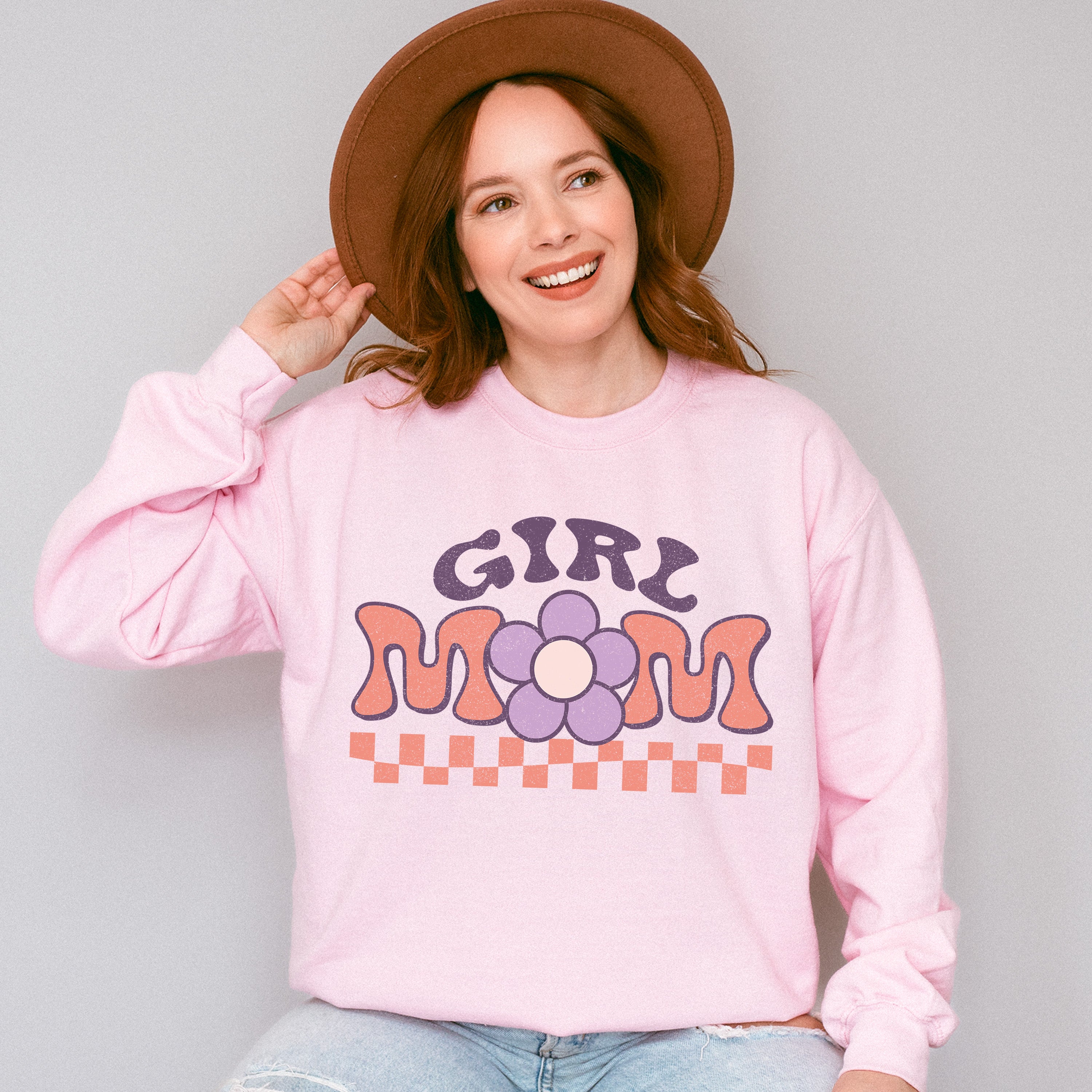 Girl Mom Mother's Day Unisex Crewneck T-Shirt Sweatshirt Hoodie
