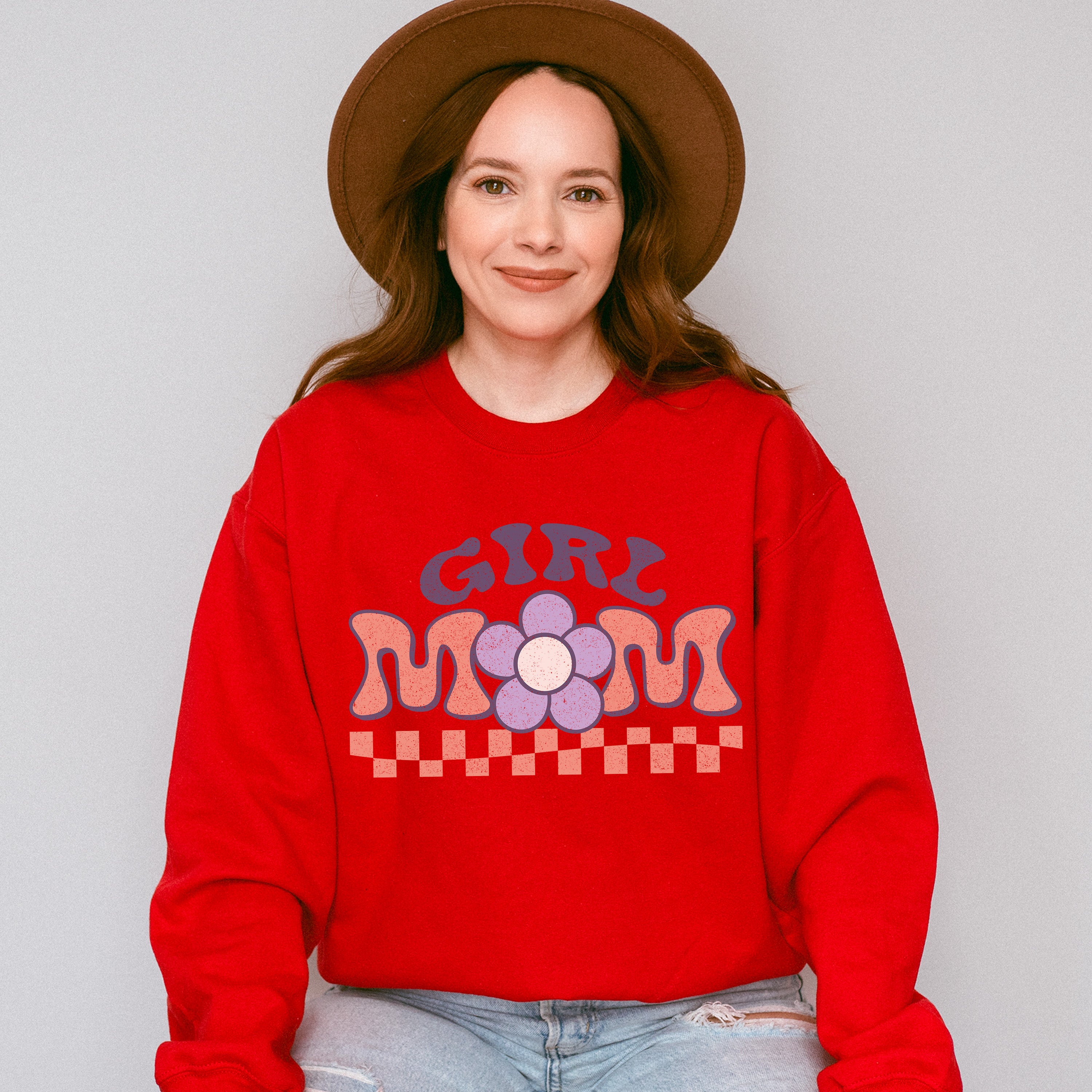Girl Mom Mother's Day Unisex Crewneck T-Shirt Sweatshirt Hoodie