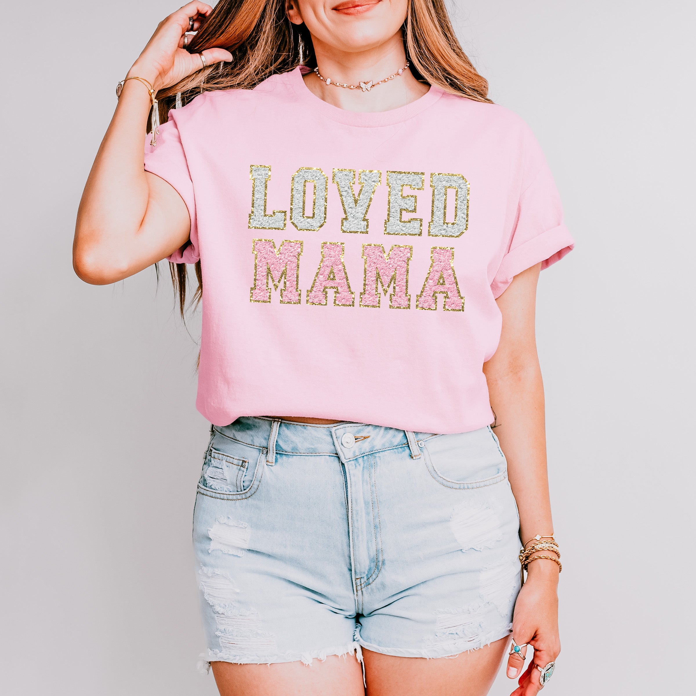 Loved Mama Mother's Day Unisex Crewneck T-Shirt Sweatshirt Hoodie