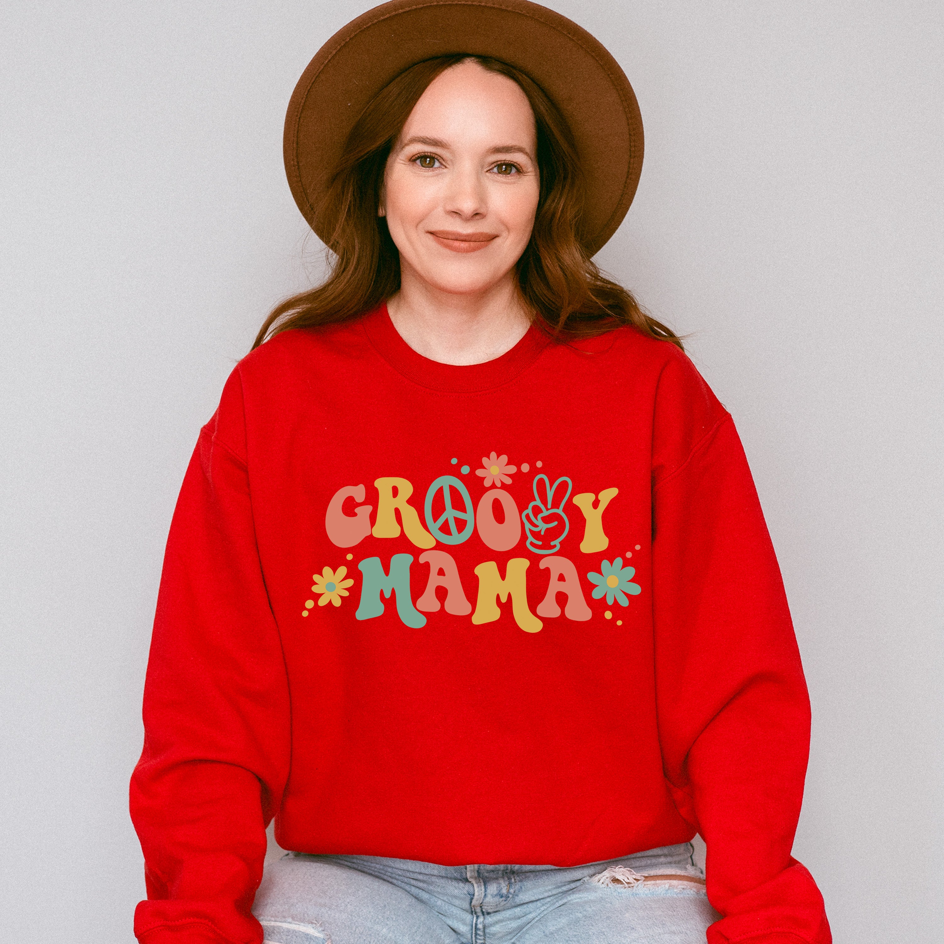 Groovy Mama Mother's Day Unisex Crewneck T-Shirt Sweatshirt Hoodie