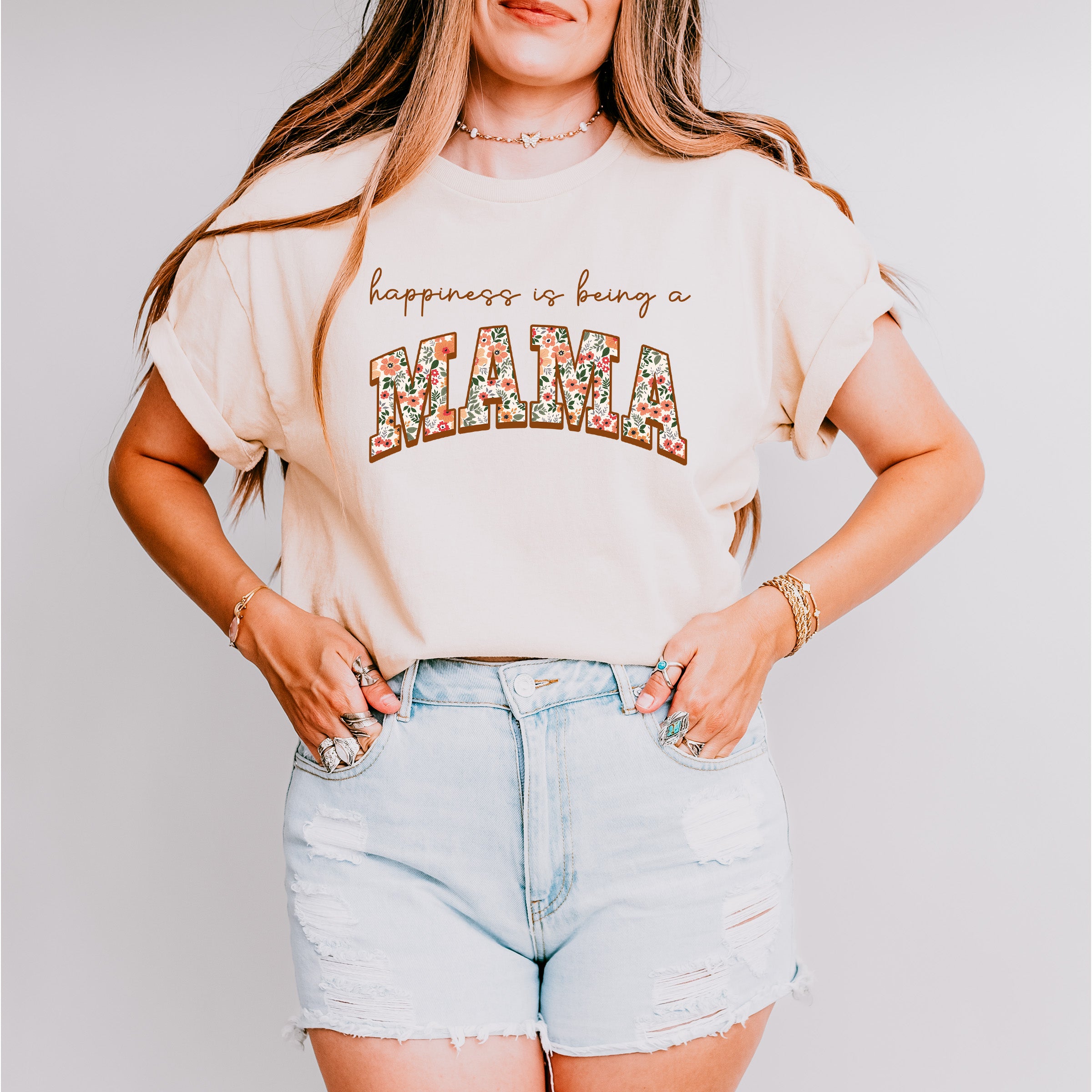 Happiness Is Being A Mama Mother's Day Unisex Crewneck T-Shirt Sweatshirt Hoodie