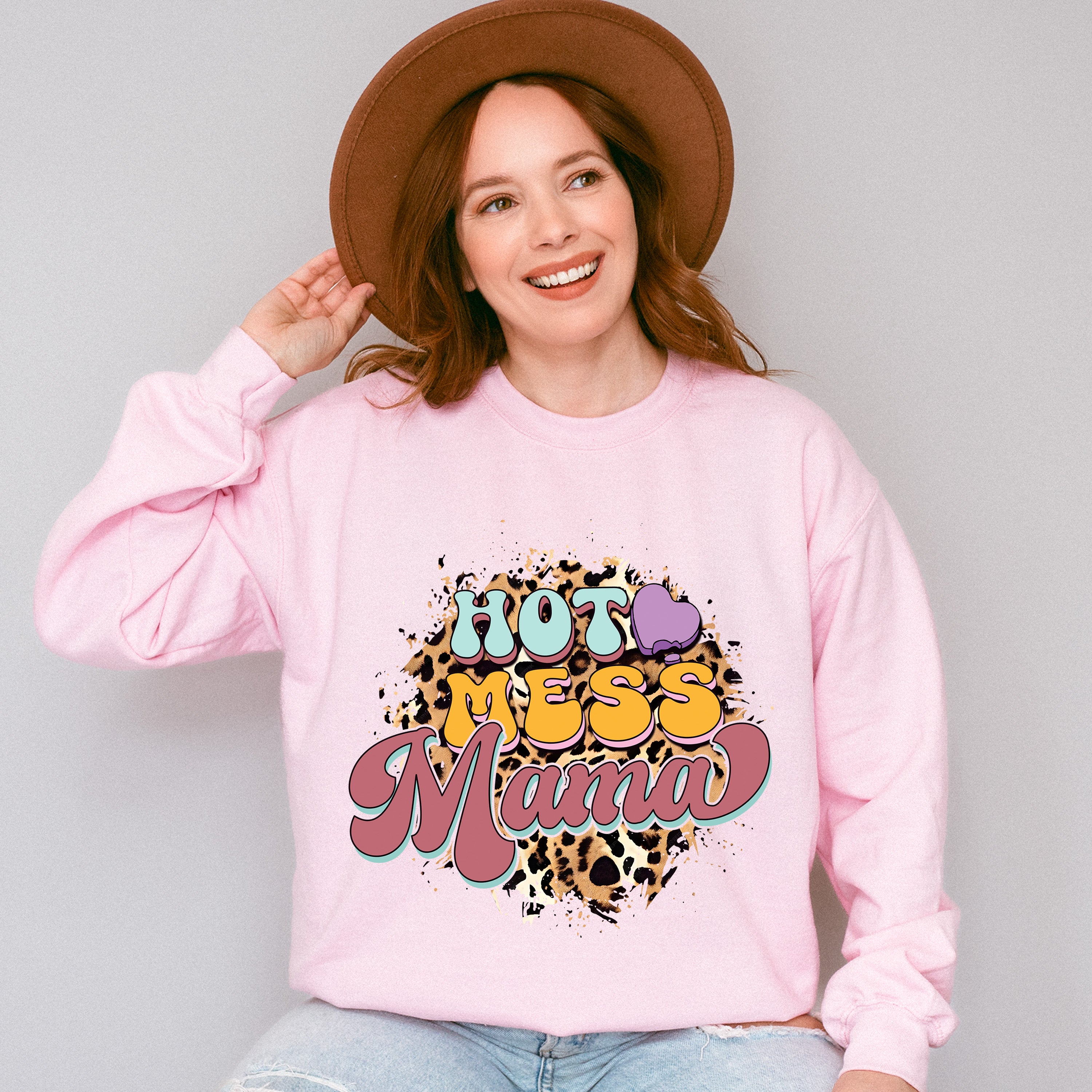 Hot Mess Mama Mother's Day Unisex Crewneck T-Shirt Sweatshirt Hoodie