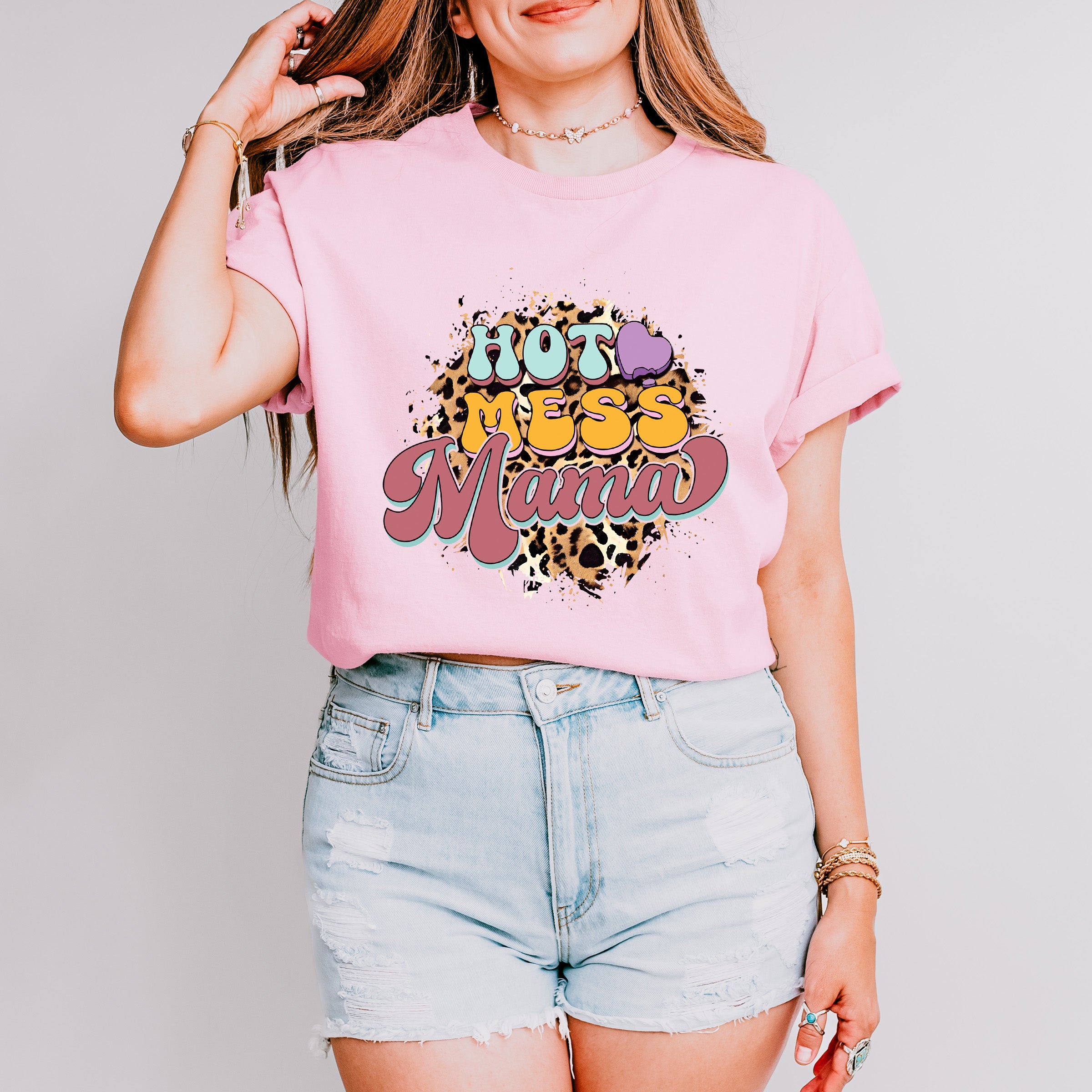 Hot Mess Mama Mother's Day Unisex Crewneck T-Shirt Sweatshirt Hoodie