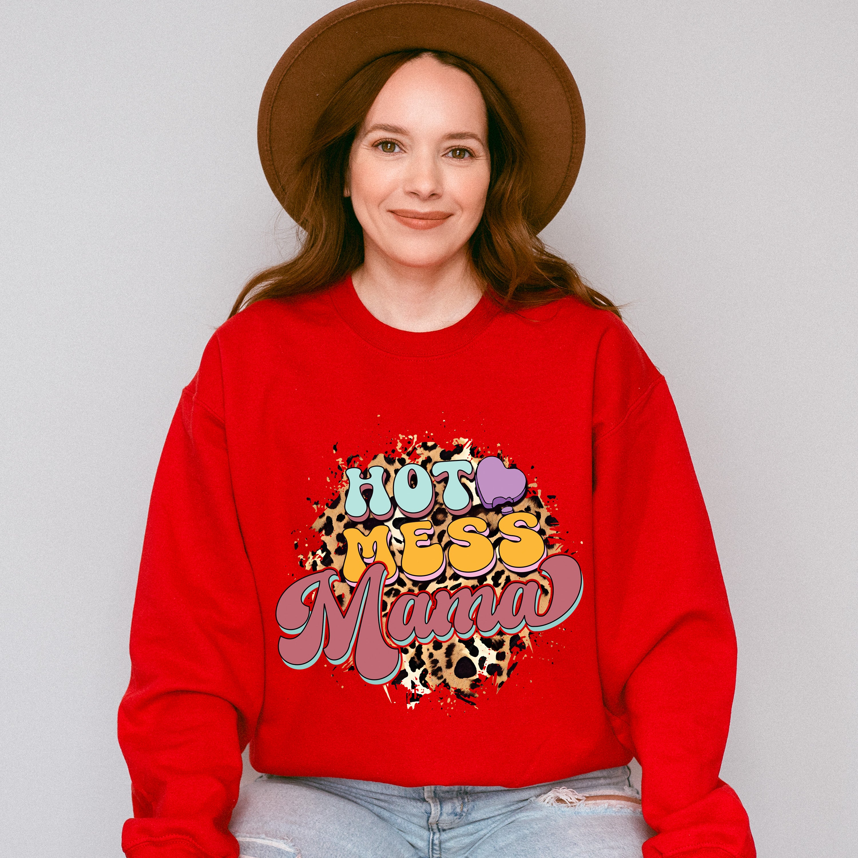 Hot Mess Mama Mother's Day Unisex Crewneck T-Shirt Sweatshirt Hoodie