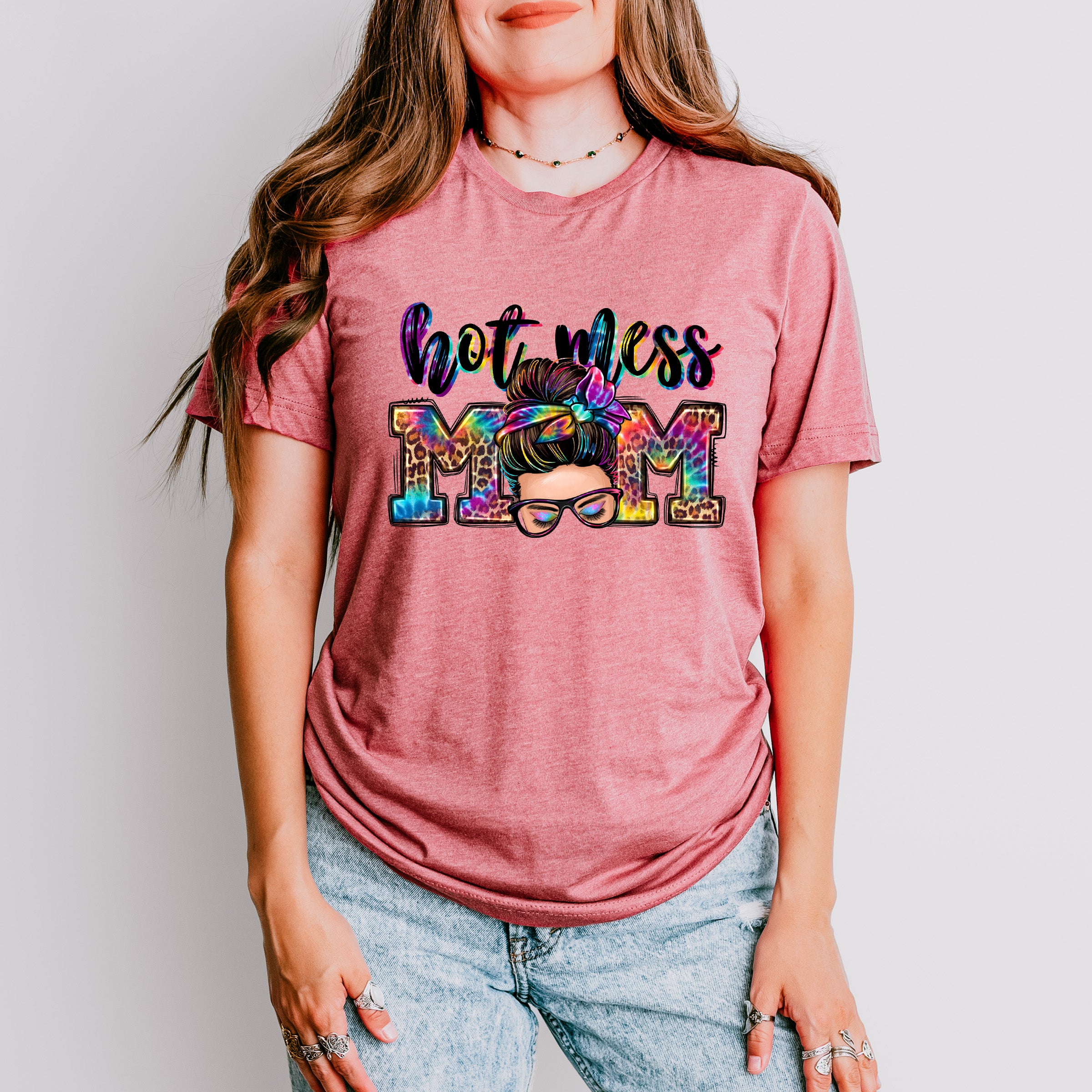 Hot Mess Mom Mother's Day Unisex Crewneck T-Shirt Sweatshirt Hoodie