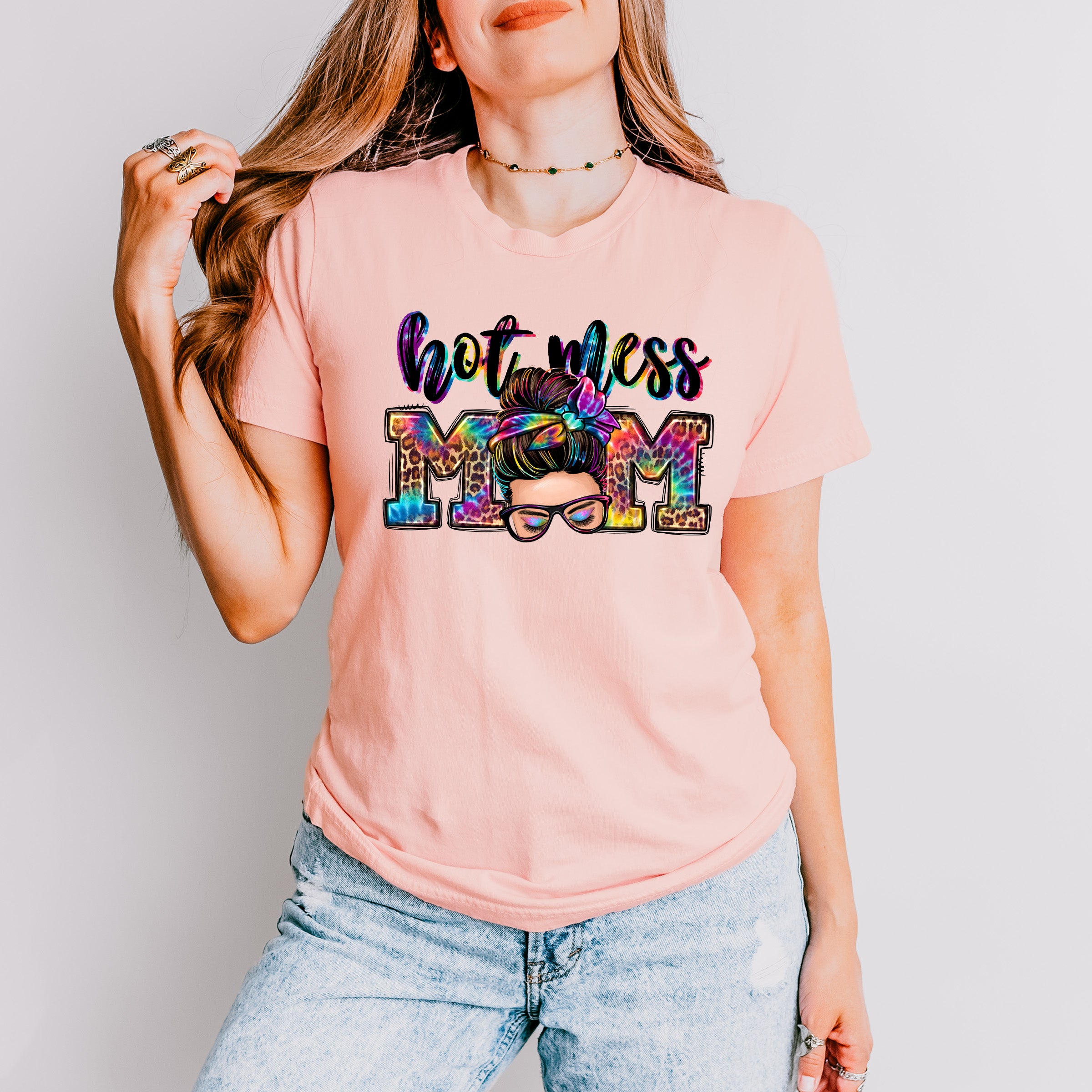 Hot Mess Mom Mother's Day Unisex Crewneck T-Shirt Sweatshirt Hoodie