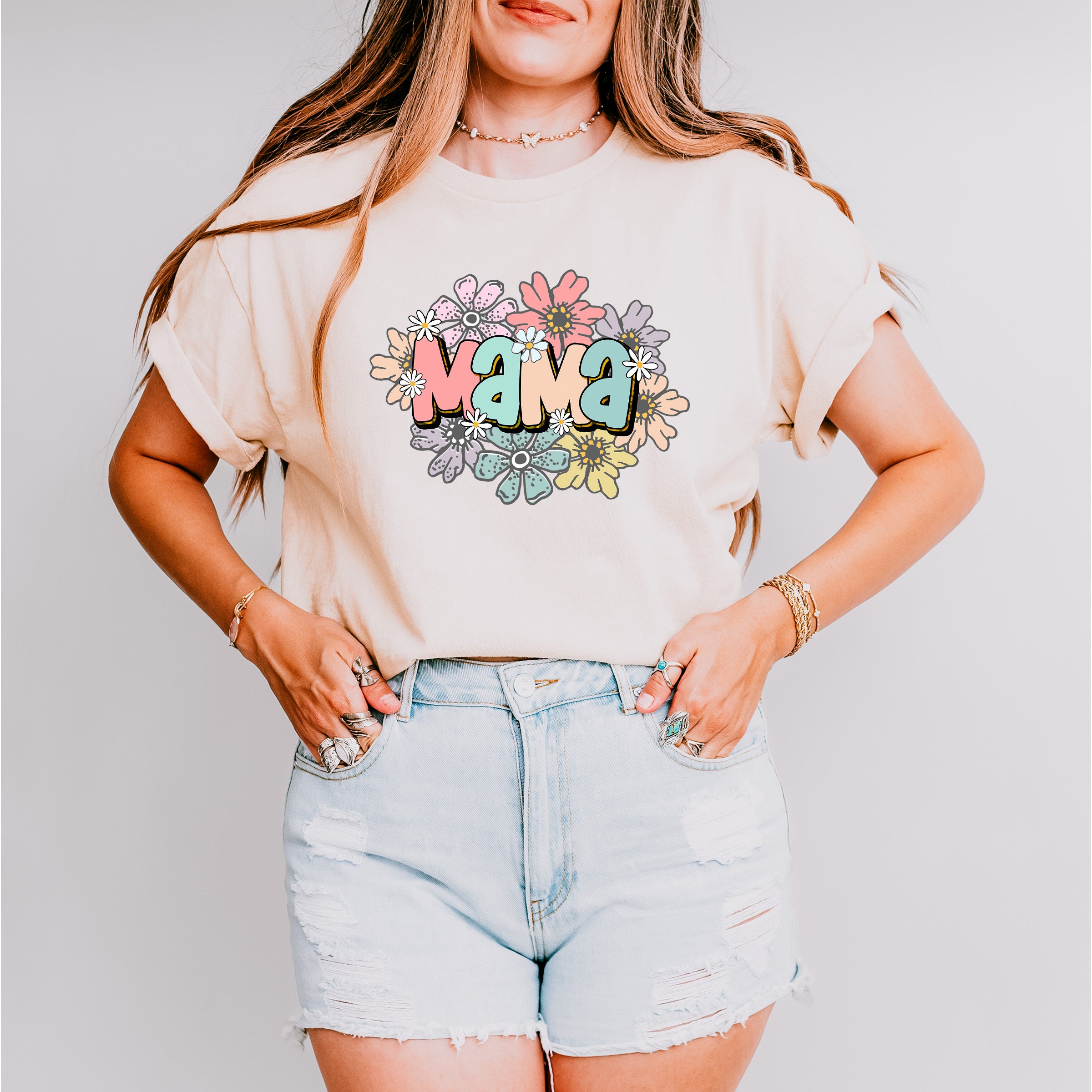MAMA Flowers Mother's Day Unisex Crewneck T-Shirt Sweatshirt Hoodie