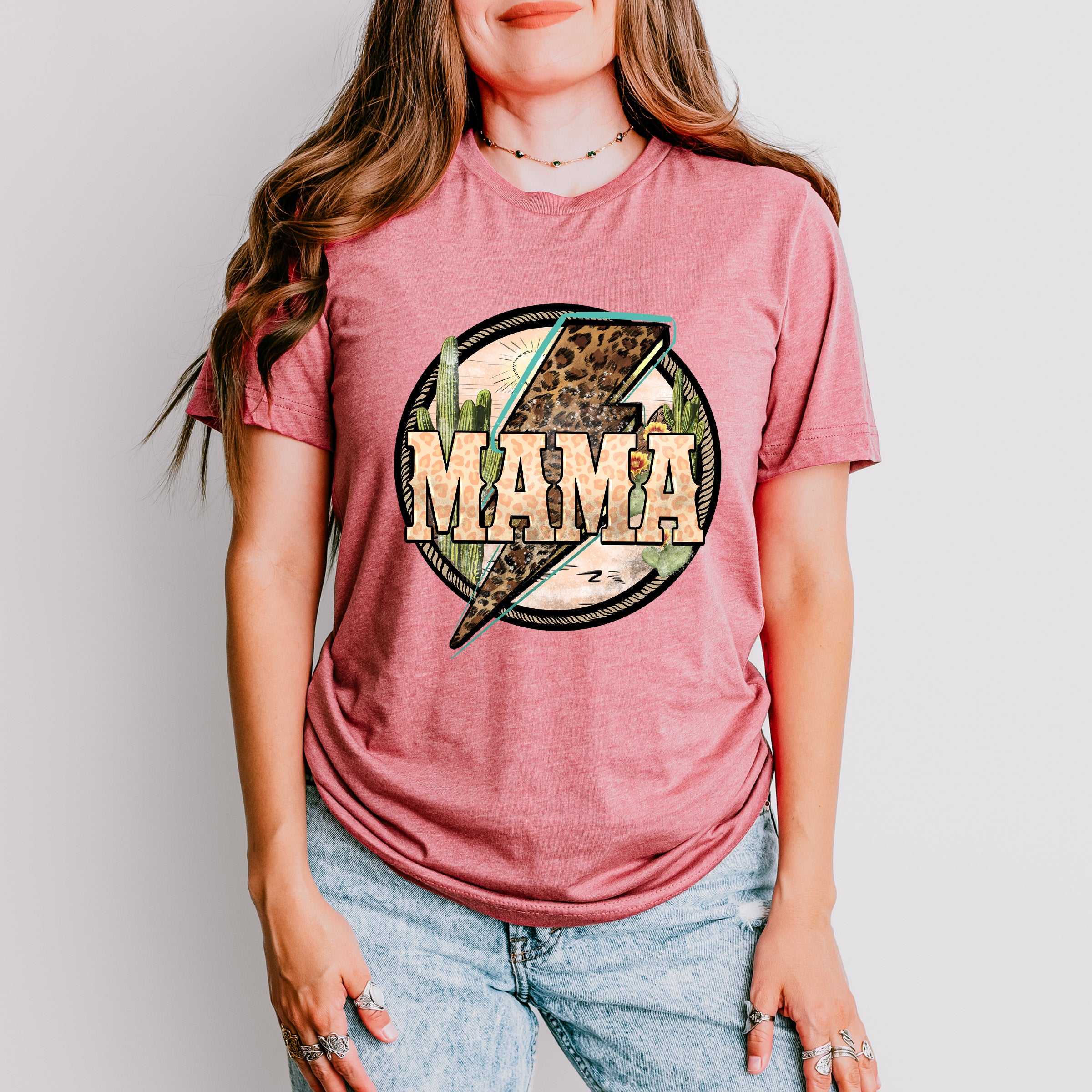 Mama Leopard Lightning Mother's Day Unisex Crewneck T-Shirt Sweatshirt Hoodie