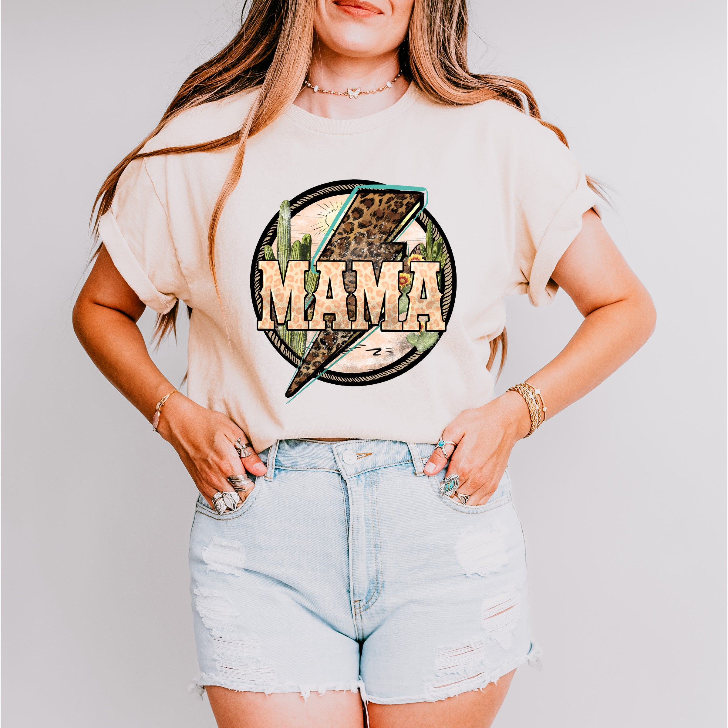 Mama Leopard Lightning Mother's Day Unisex Crewneck T-Shirt Sweatshirt Hoodie