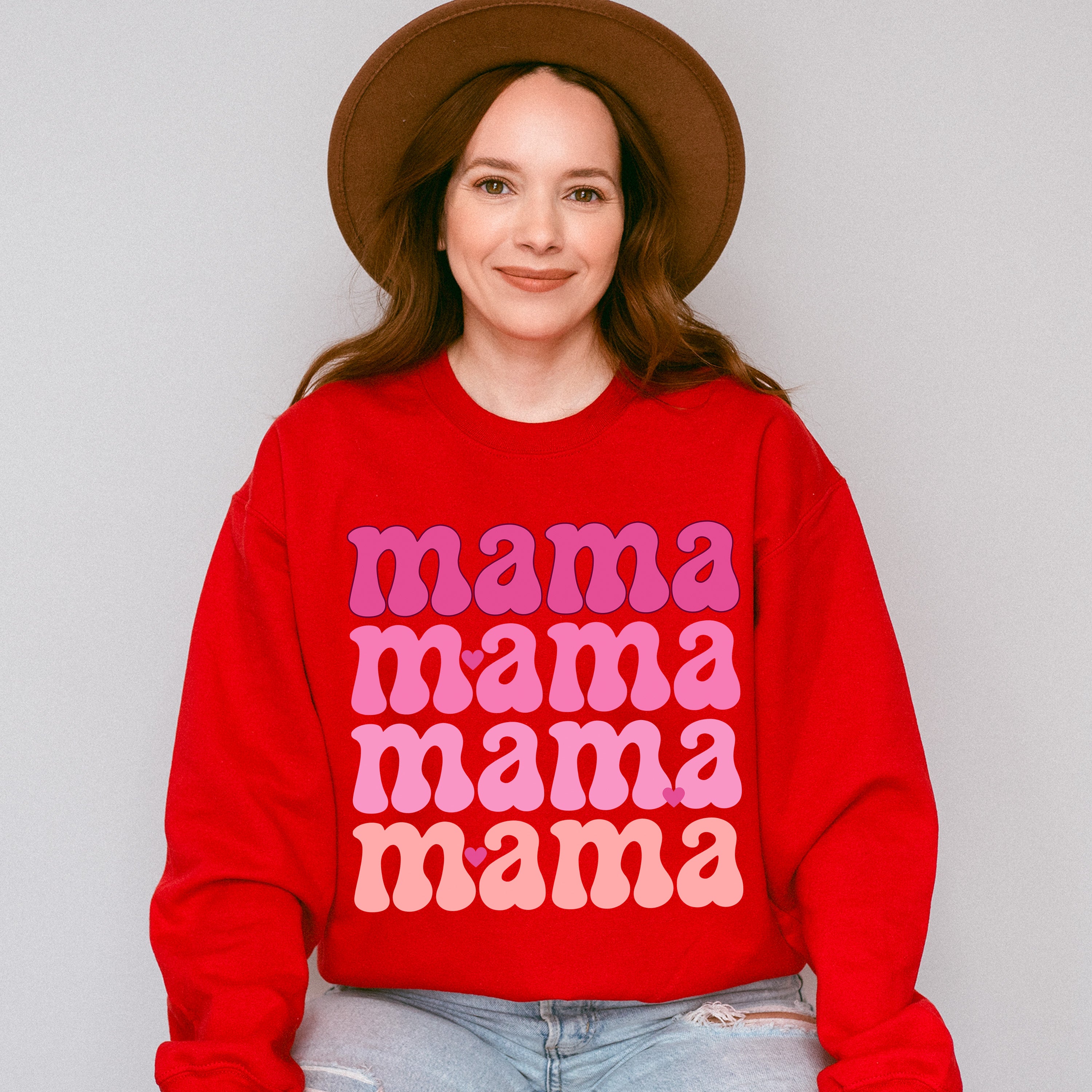 Pink Mama Mama Mama Mother's Day Unisex Crewneck T-Shirt Sweatshirt Hoodie